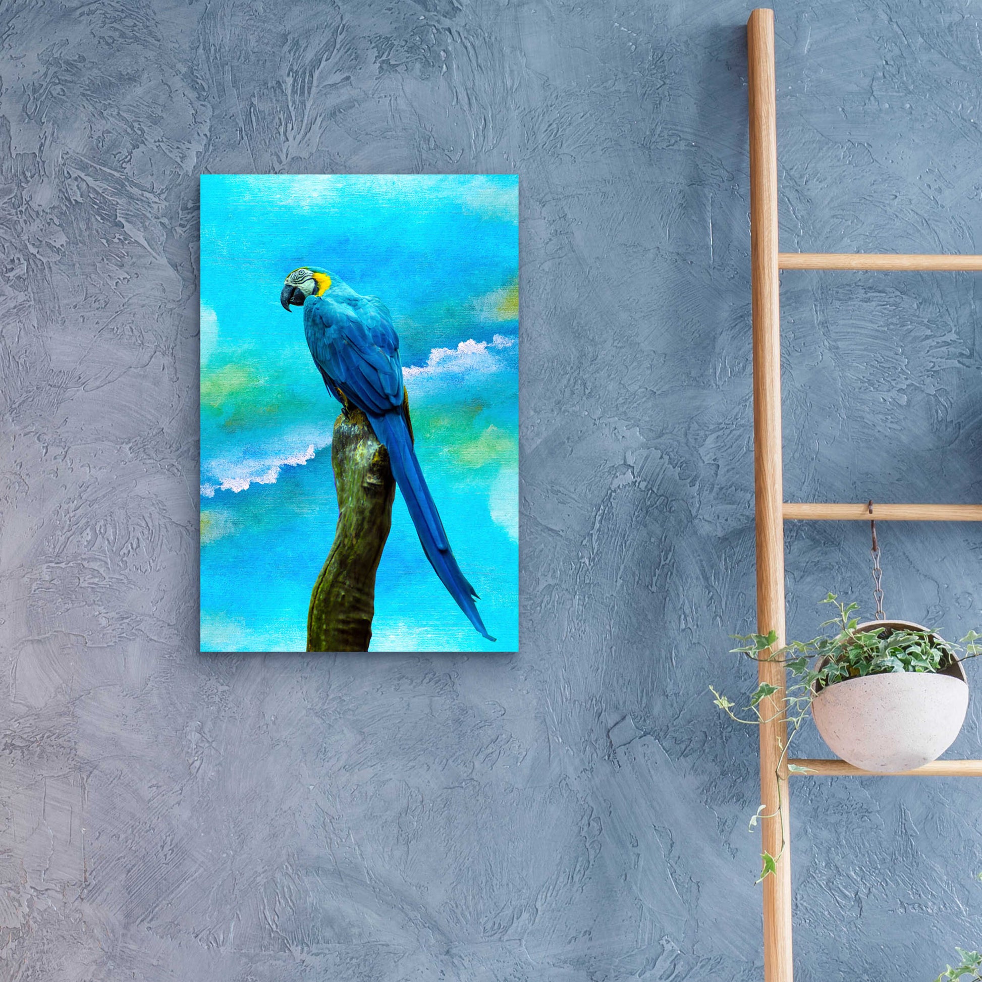 Epic Art 'Blue Parrot' by Ata Alishahi, Acrylic Glass Wall Art,16x24