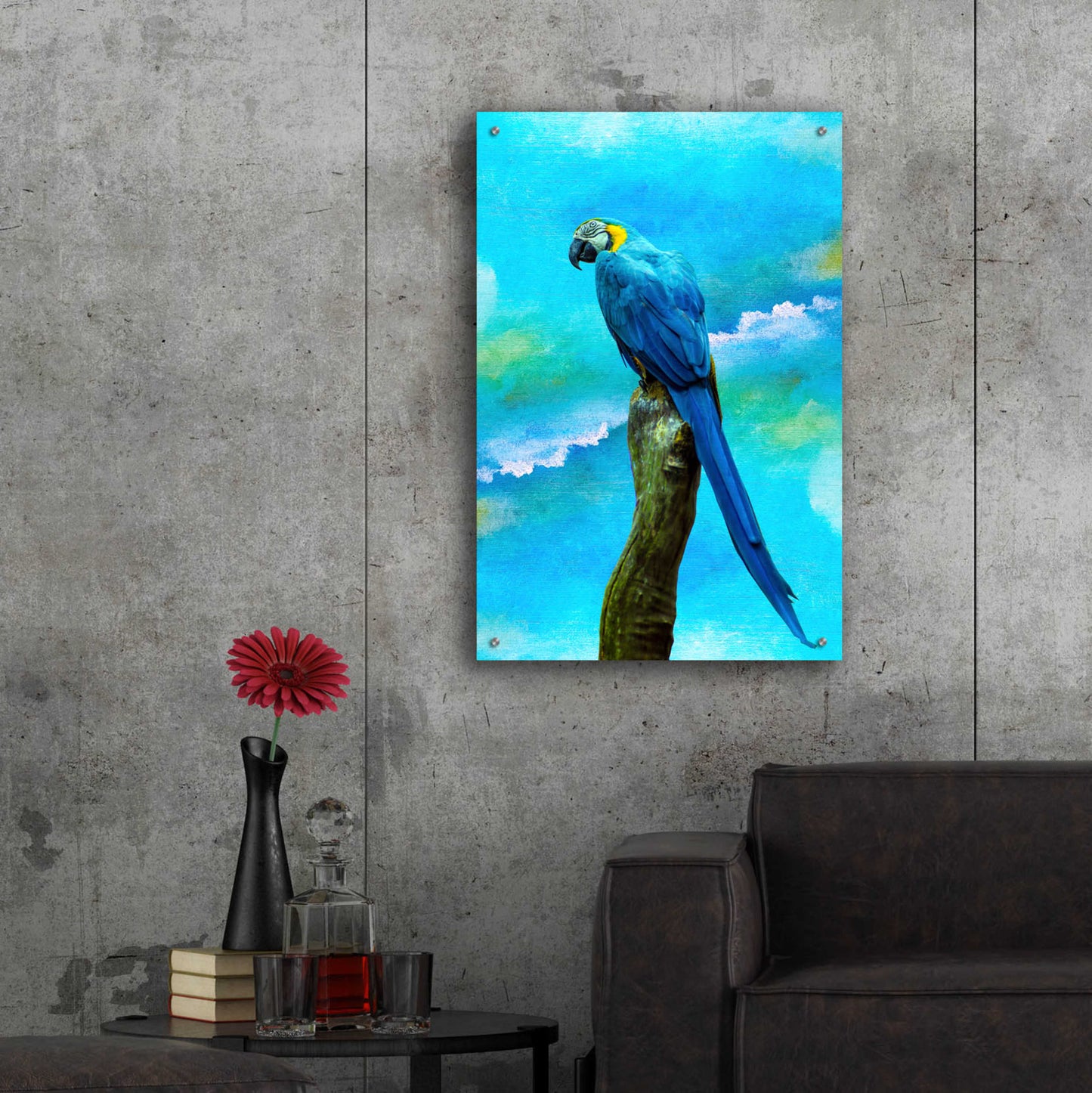 Epic Art 'Blue Parrot' by Ata Alishahi, Acrylic Glass Wall Art,24x36