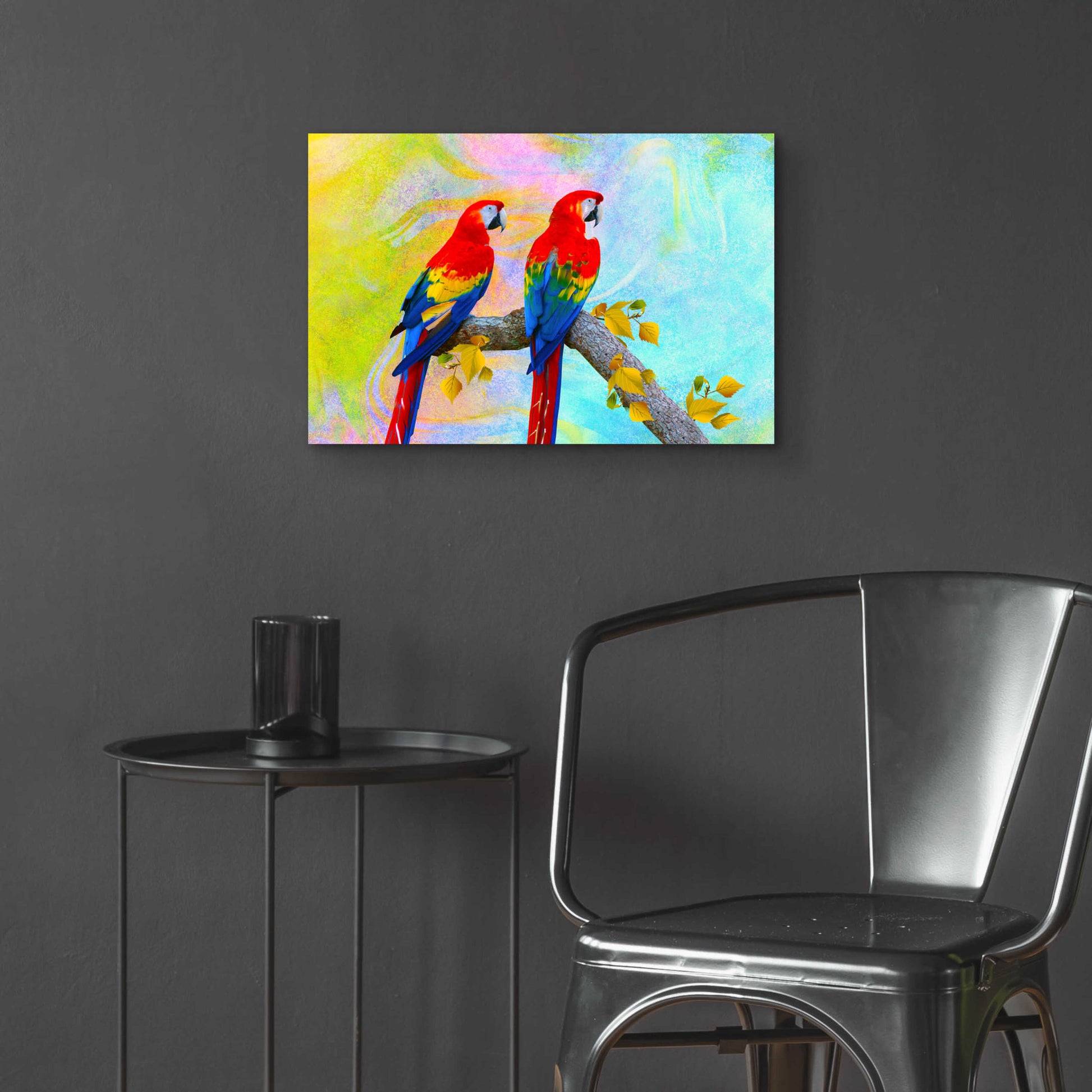 Epic Art 'Parrots 87A' by Ata Alishahi, Acrylic Glass Wall Art,24x16