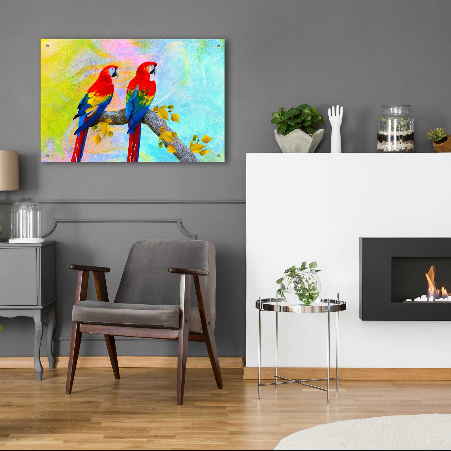 Epic Art 'Parrots 87A' by Ata Alishahi, Acrylic Glass Wall Art,36x24