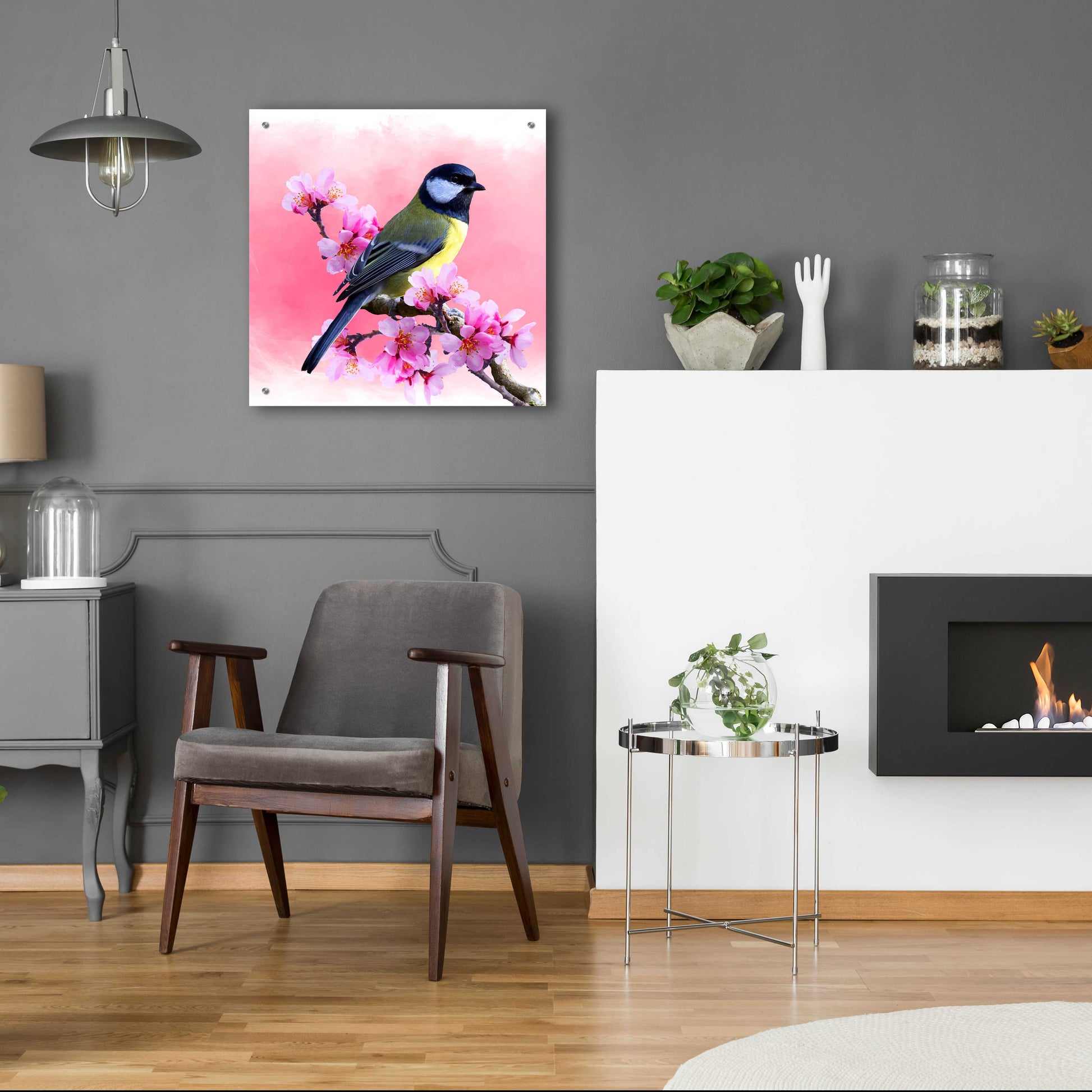 Epic Art 'Spring Bird 3A' by Ata Alishahi, Acrylic Glass Wall Art,24x24
