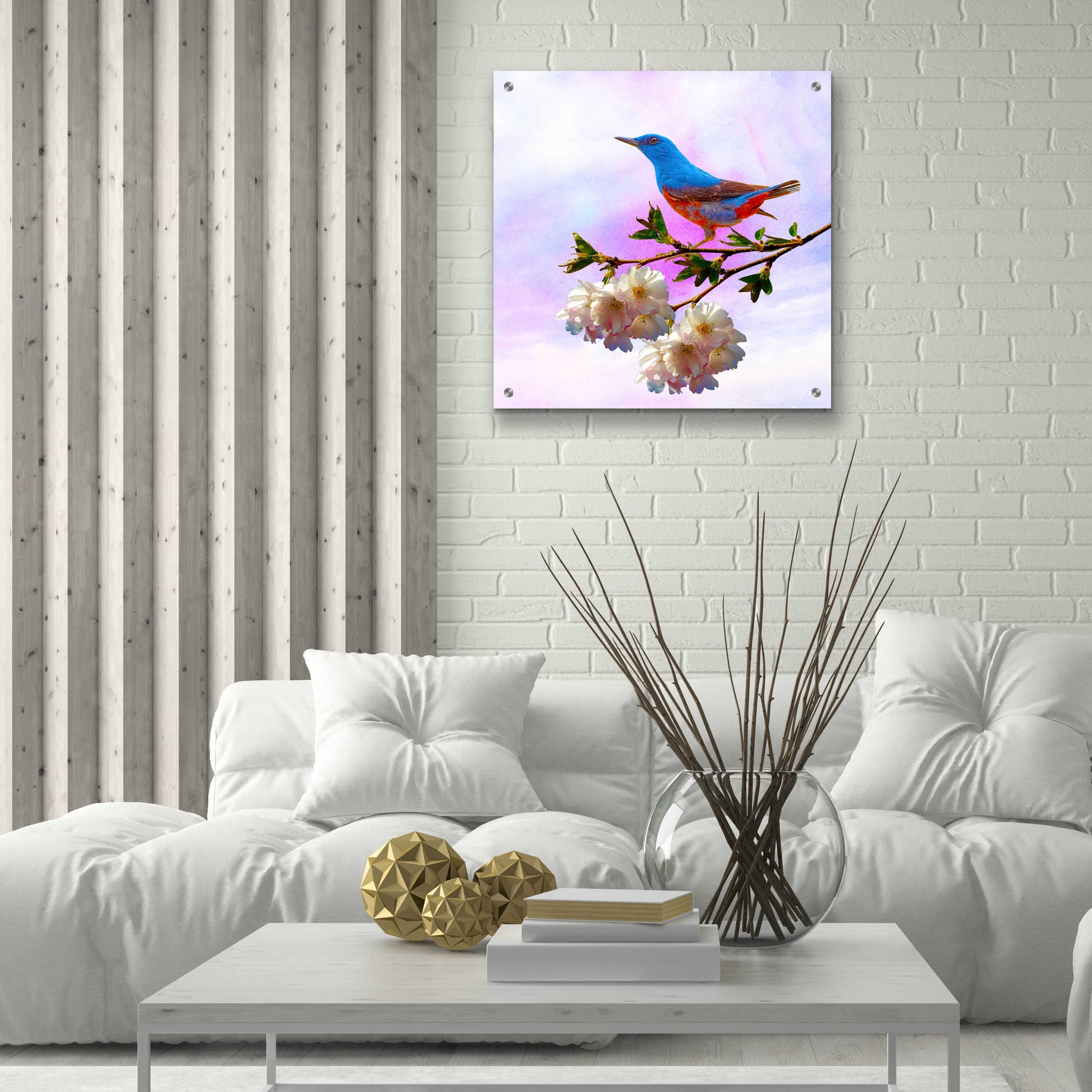 Epic Art 'Spring Bird 3B' by Ata Alishahi, Acrylic Glass Wall Art,24x24