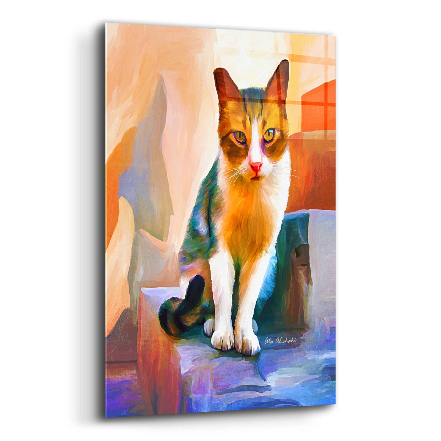 Epic Art 'Cat 1A' by Ata Alishahi, Acrylic Glass Wall Art,12x16