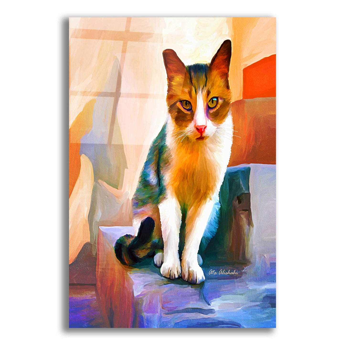 Epic Art 'Cat 1A' by Ata Alishahi, Acrylic Glass Wall Art,12x16