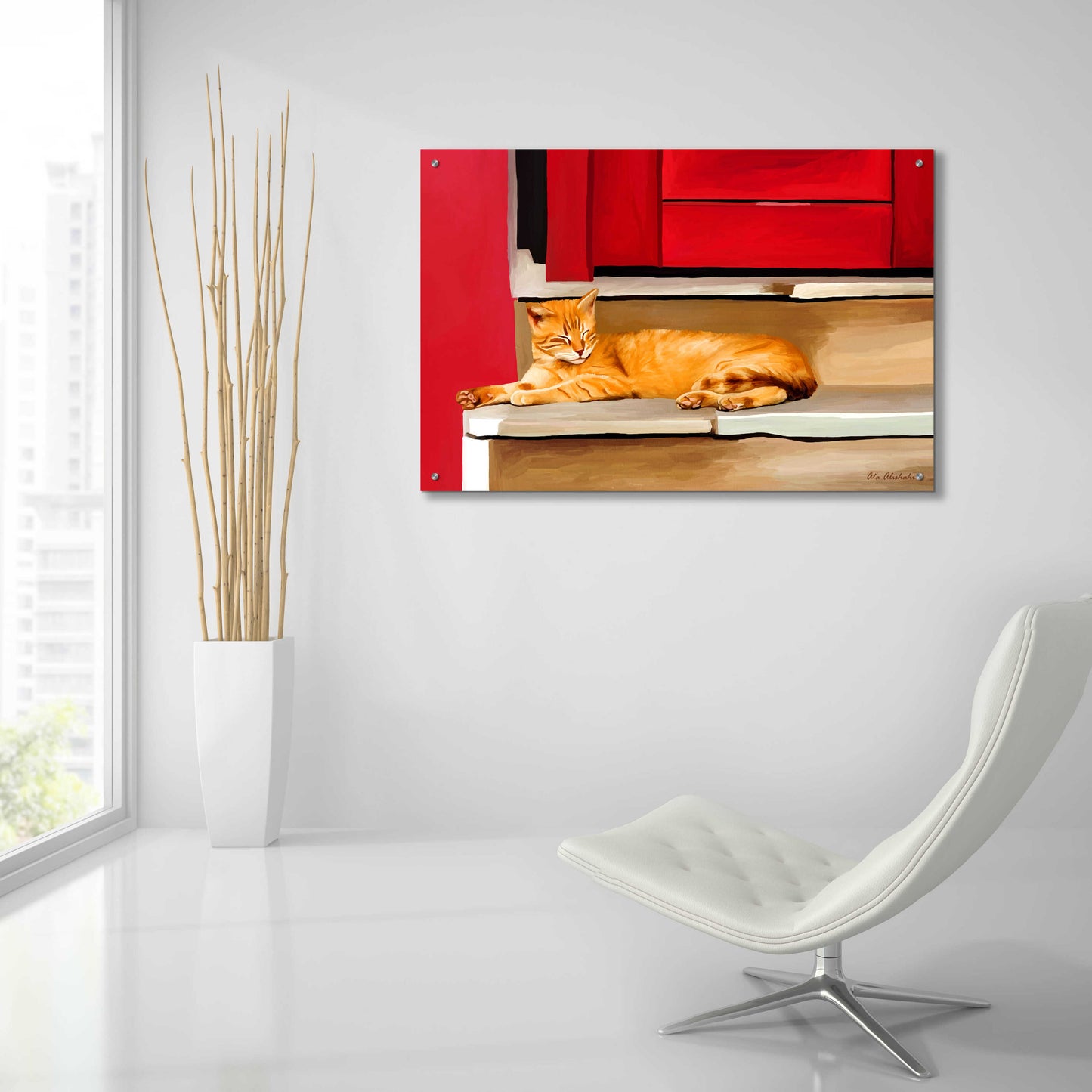 Epic Art 'Cat 2A' by Ata Alishahi, Acrylic Glass Wall Art,36x24