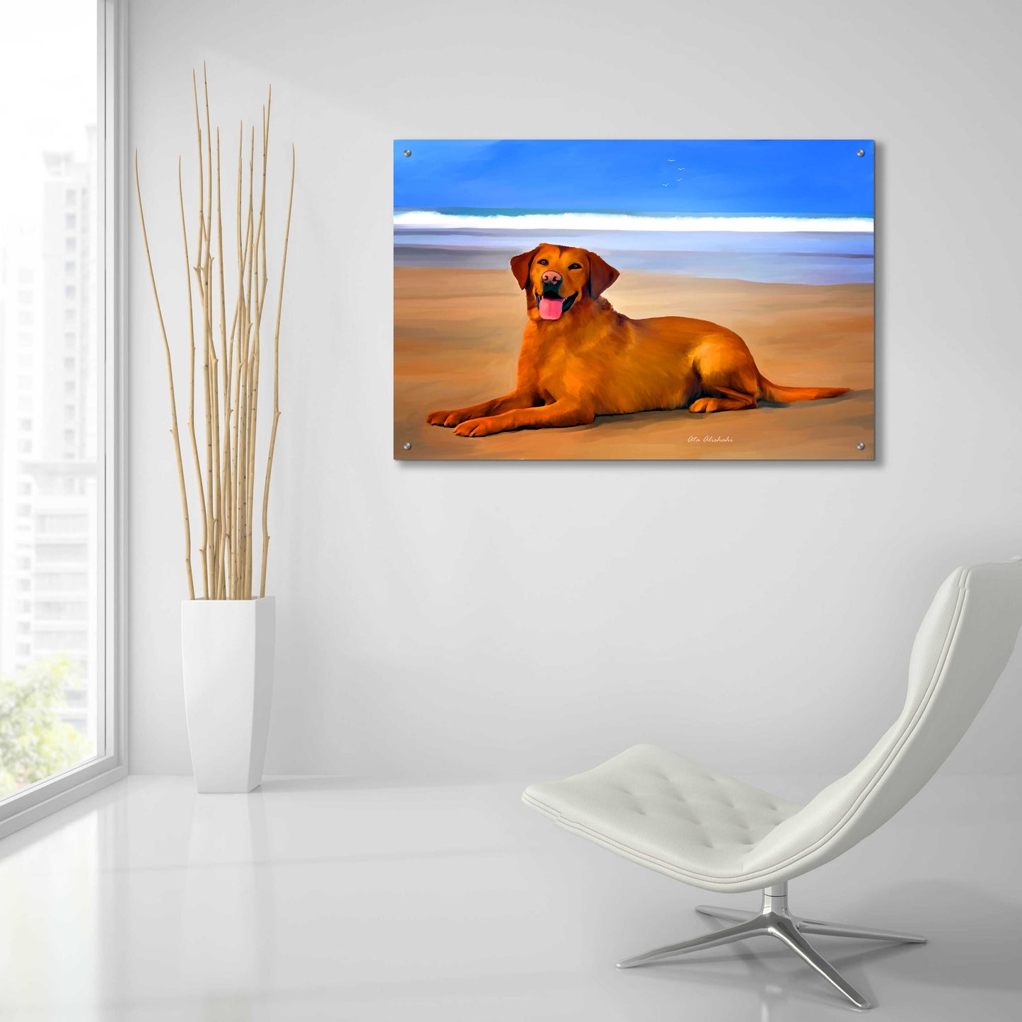 Epic Art 'Dog 2A' by Ata Alishahi, Acrylic Glass Wall Art,36x24