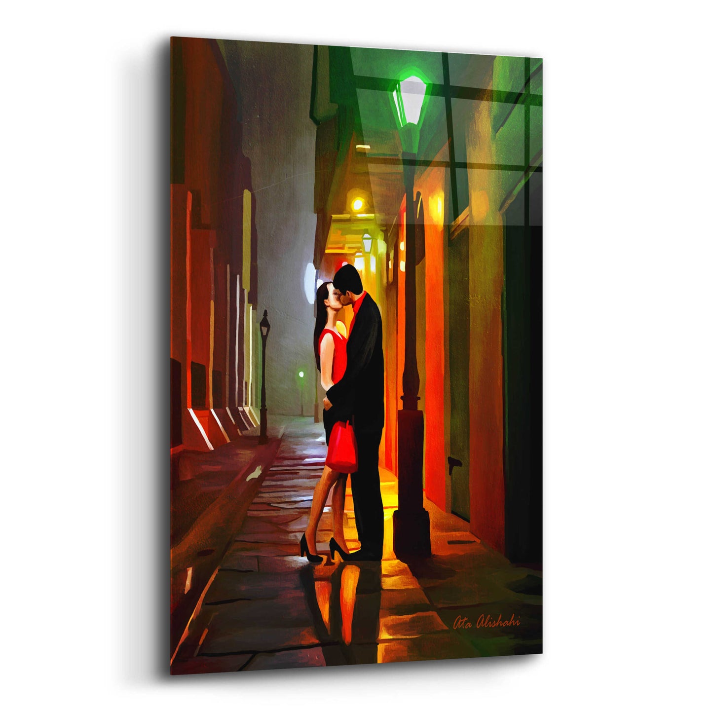 Epic Art 'Kissing Goodnight' by Ata Alishahi, Acrylic Glass Wall Art,12x16