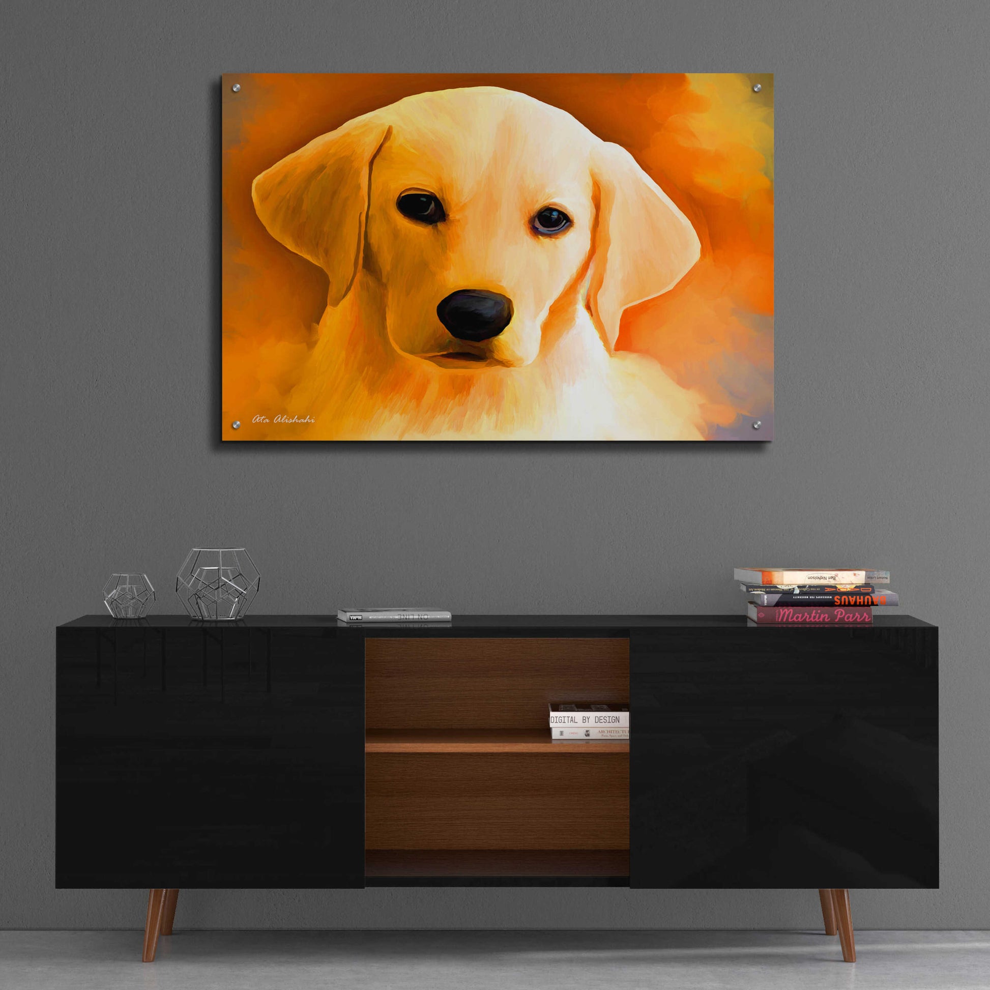 Epic Art 'Puppy' by Ata Alishahi, Acrylic Glass Wall Art,36x24