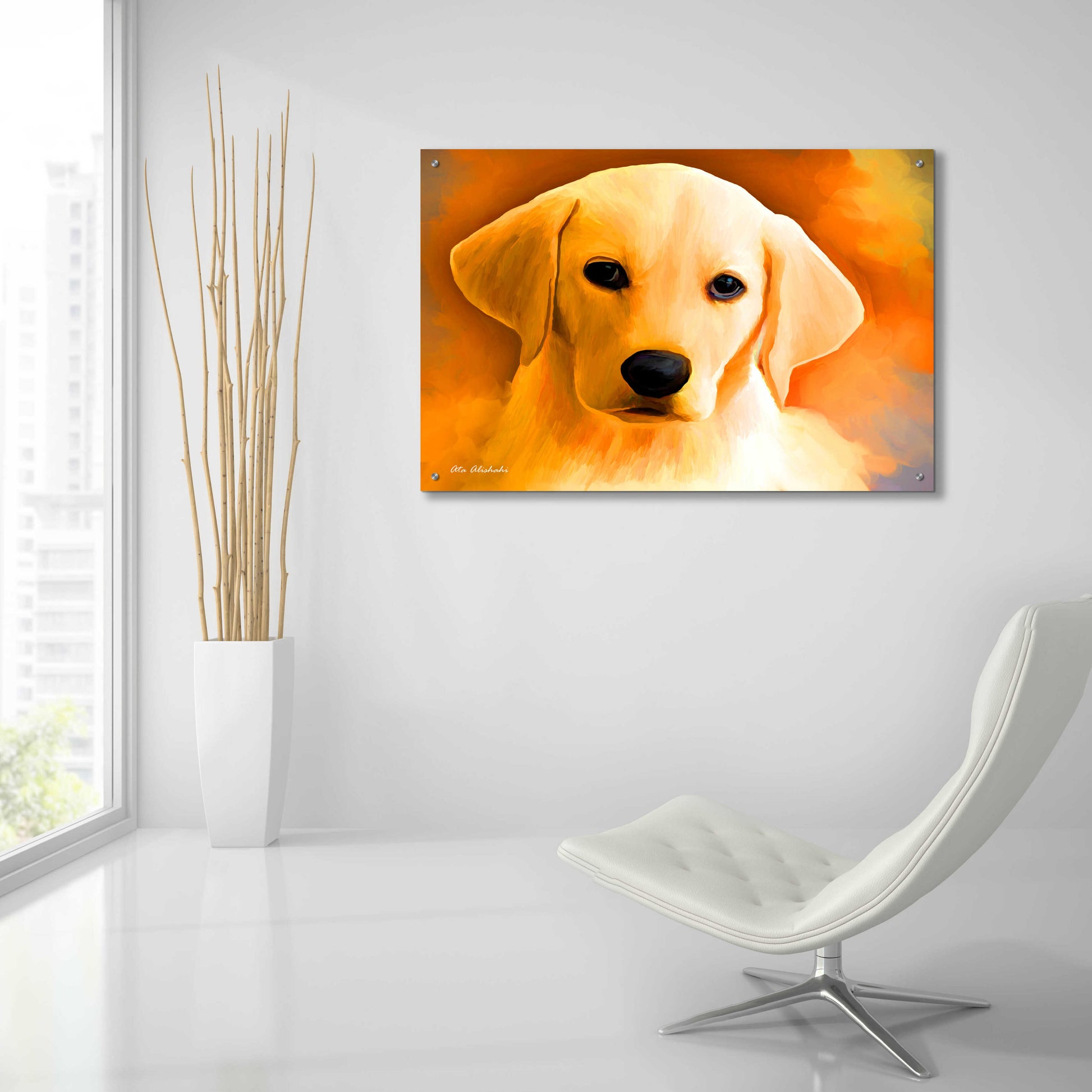 Epic Art 'Puppy' by Ata Alishahi, Acrylic Glass Wall Art,36x24