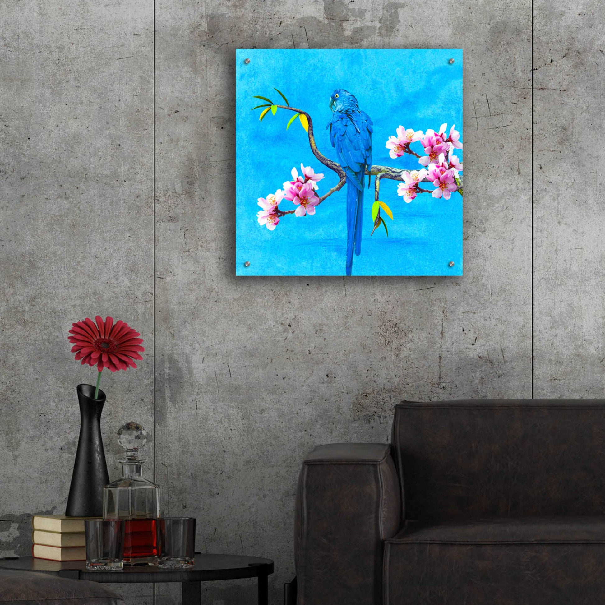 Epic Art 'Spring Bird And Flower' by Ata Alishahi, Acrylic Glass Wall Art,24x24