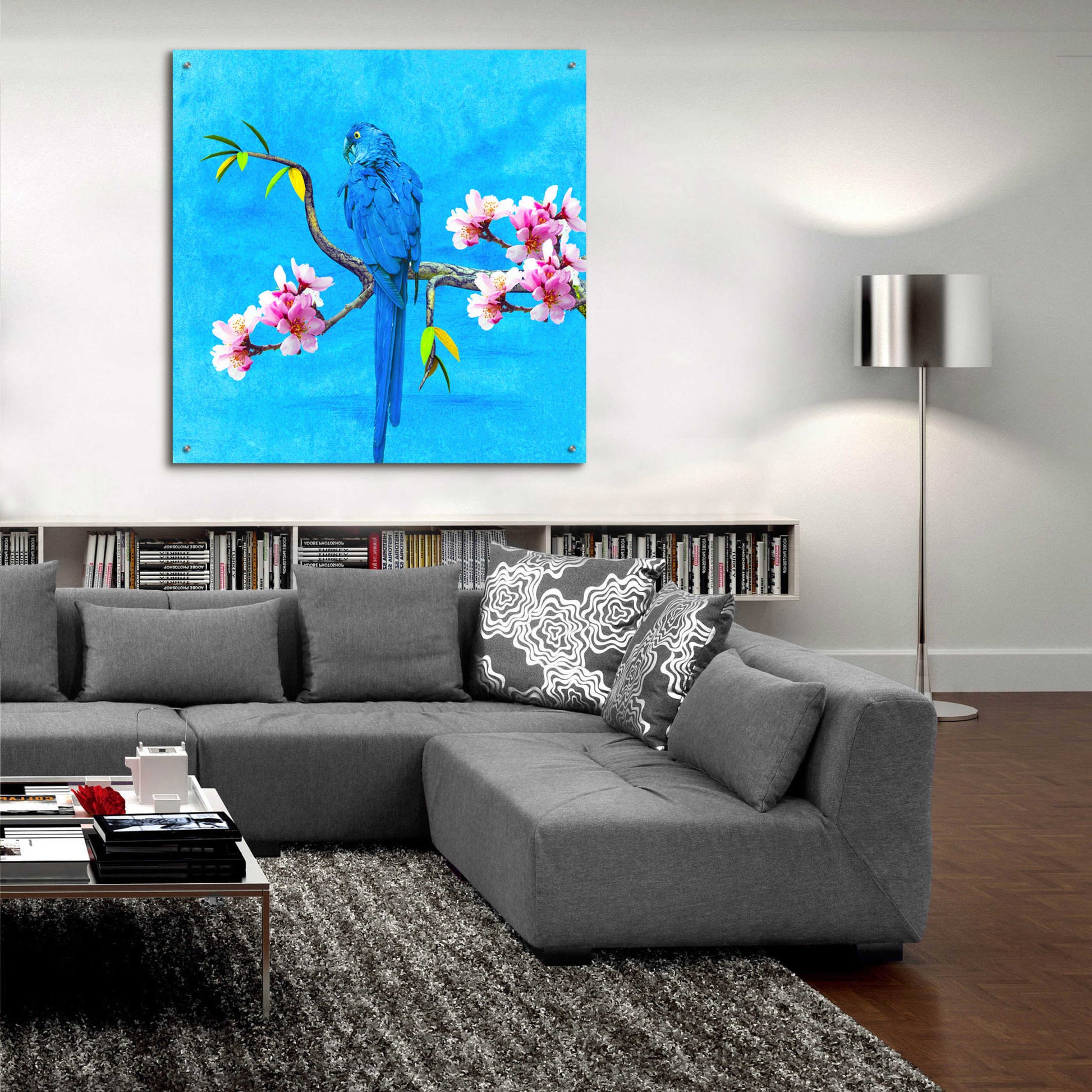 Epic Art 'Spring Bird And Flower' by Ata Alishahi, Acrylic Glass Wall Art,36x36