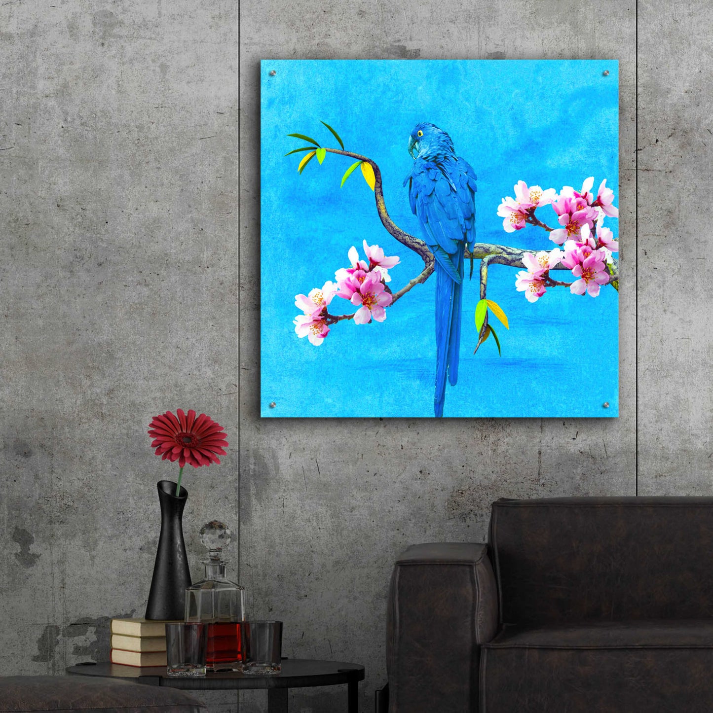 Epic Art 'Spring Bird And Flower' by Ata Alishahi, Acrylic Glass Wall Art,36x36