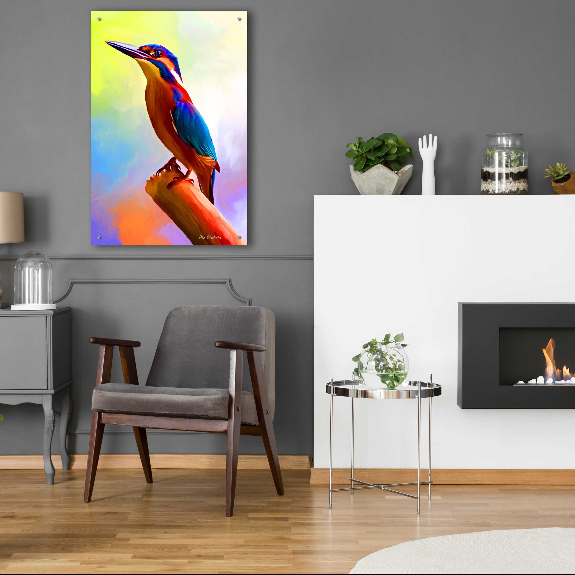 Epic Art 'Tiny Bird' by Ata Alishahi, Acrylic Glass Wall Art,24x36