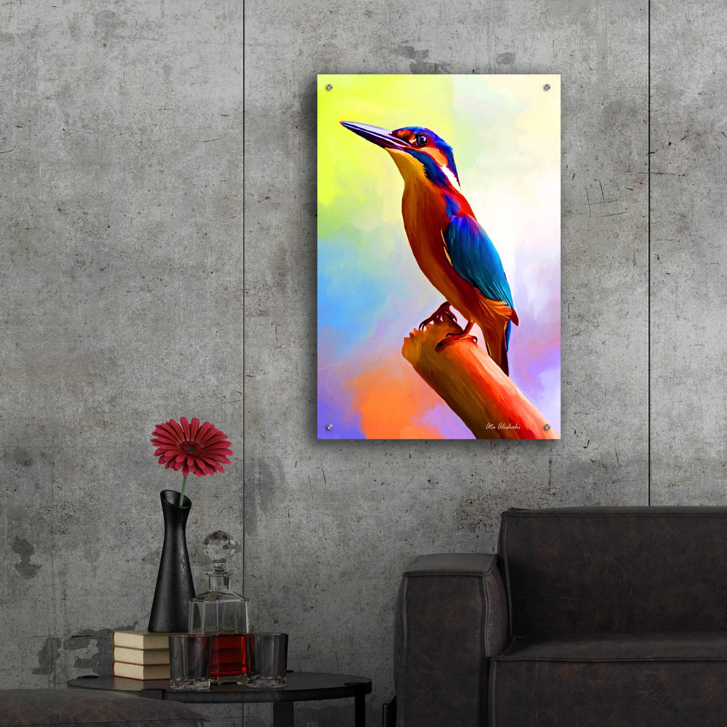 Epic Art 'Tiny Bird' by Ata Alishahi, Acrylic Glass Wall Art,24x36