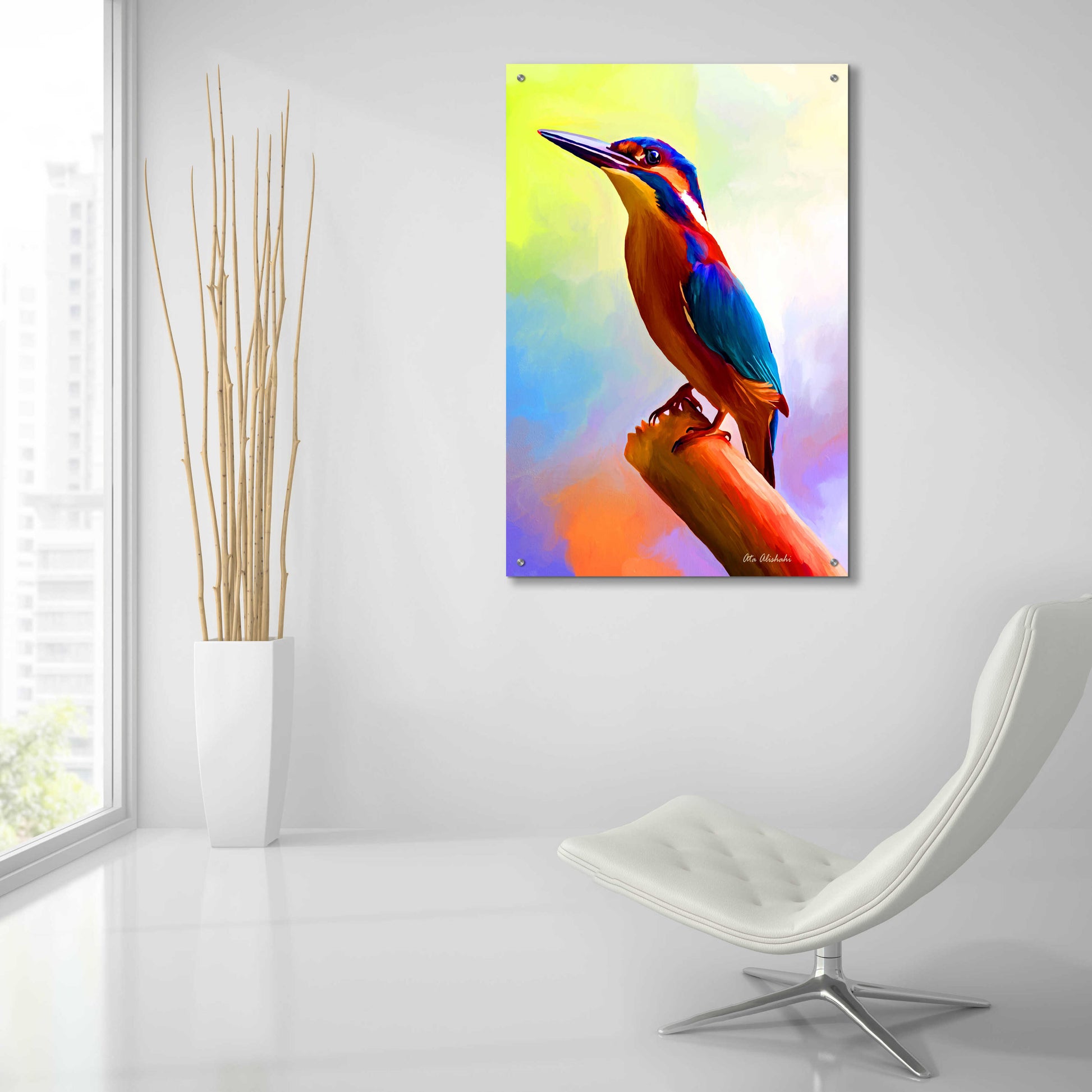 Epic Art 'Tiny Bird' by Ata Alishahi, Acrylic Glass Wall Art,24x36