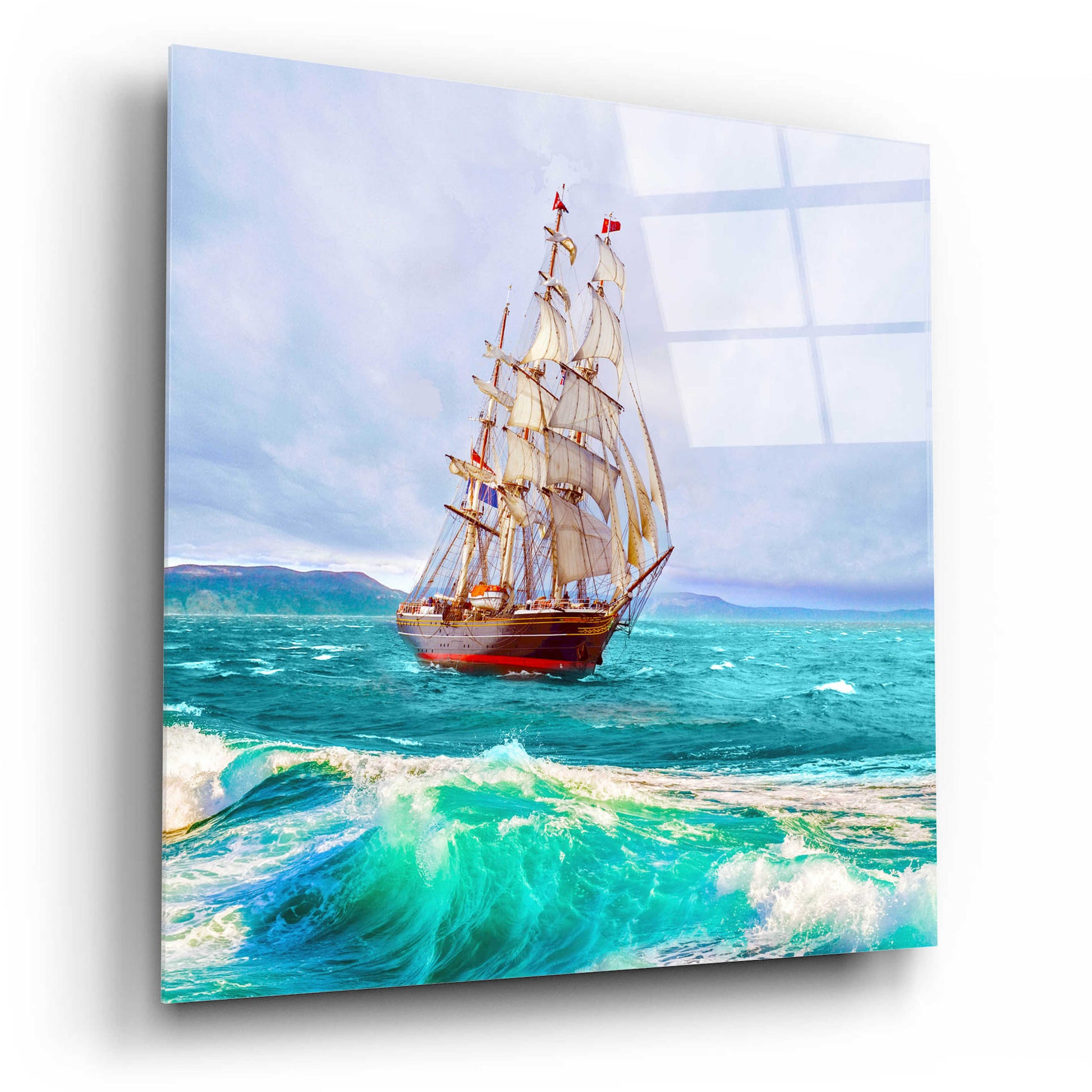 Epic Art 'Sailing The Ocean' by Ata Alishahi, Acrylic Glass Wall Art,12x12