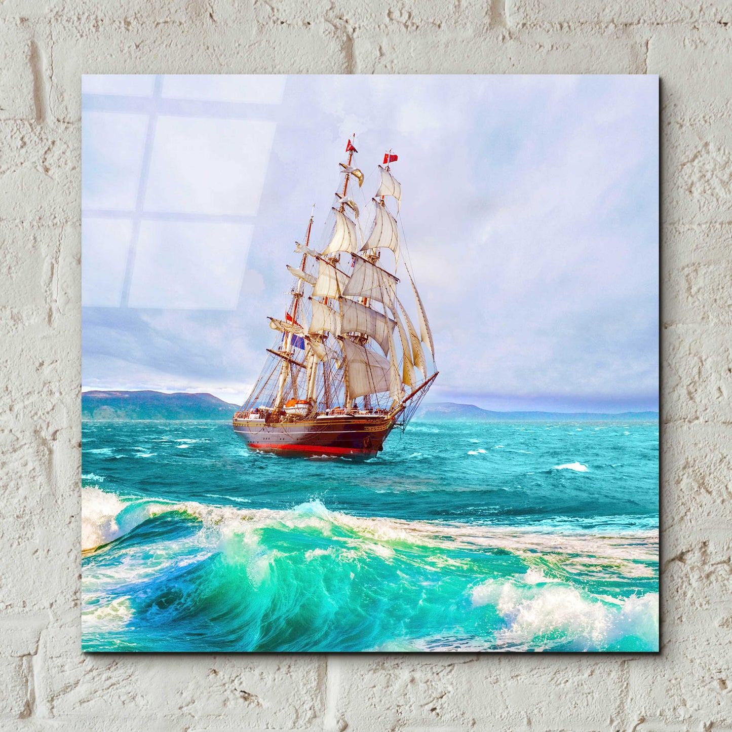 Epic Art 'Sailing The Ocean' by Ata Alishahi, Acrylic Glass Wall Art,12x12