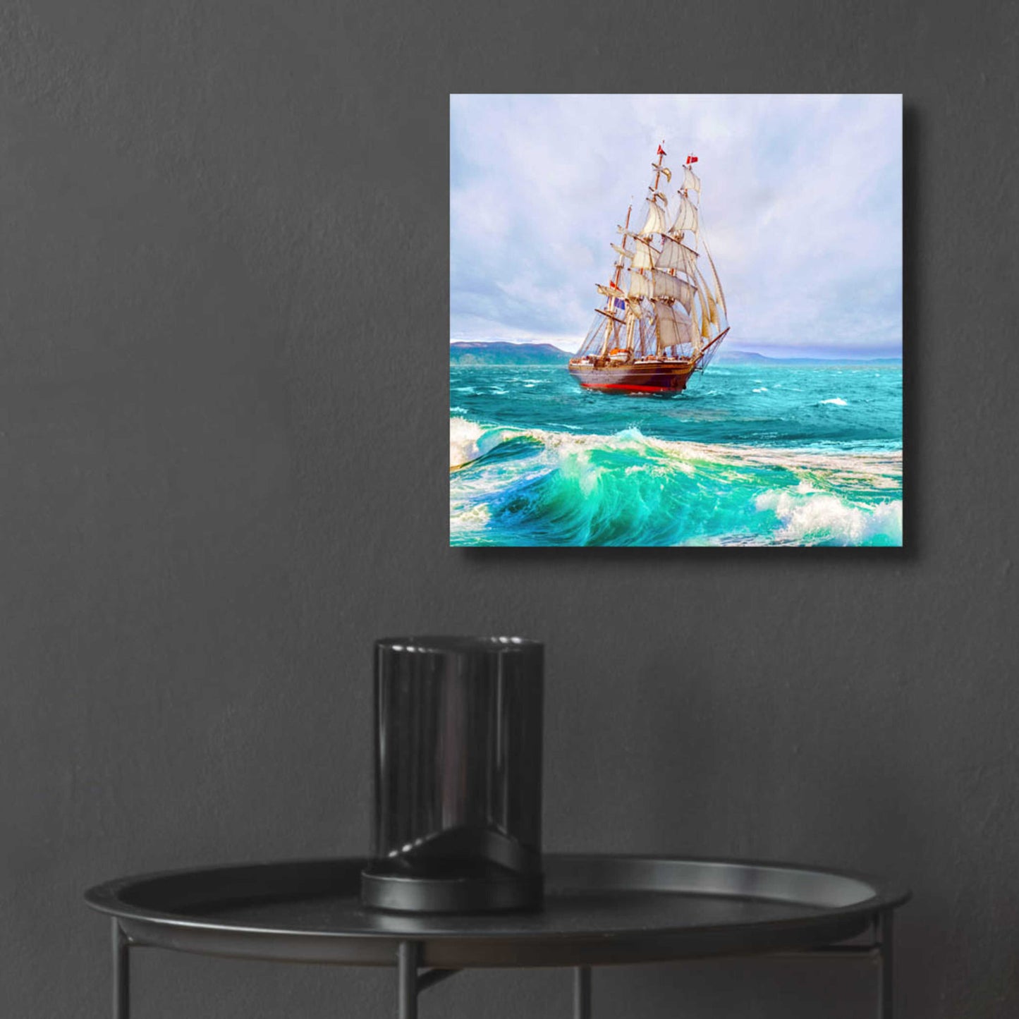 Epic Art 'Sailing The Ocean' by Ata Alishahi, Acrylic Glass Wall Art,12x12