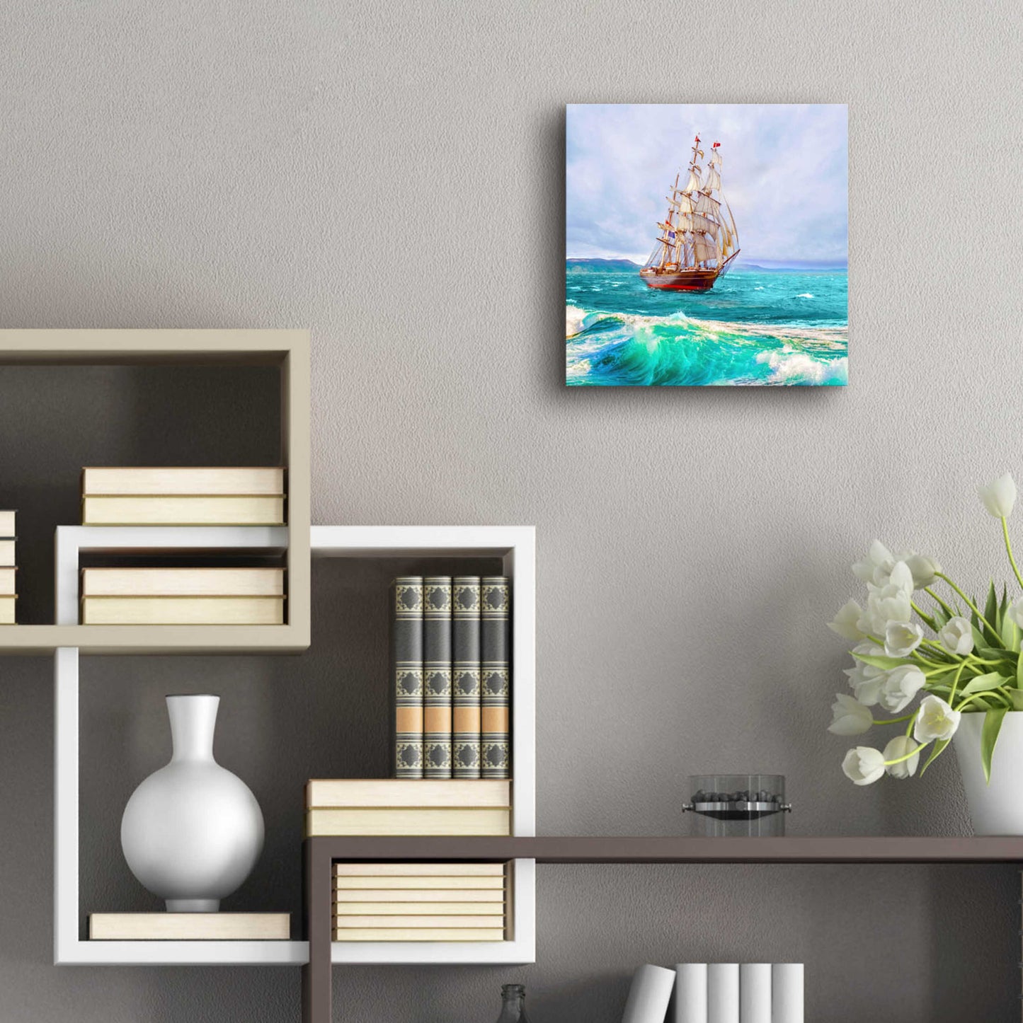 Epic Art 'Sailing The Ocean' by Ata Alishahi, Acrylic Glass Wall Art,12x12