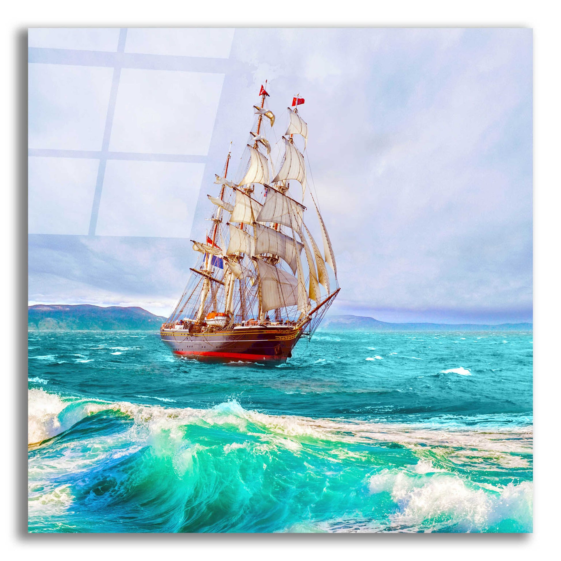 Epic Art 'Sailing The Ocean' by Ata Alishahi, Acrylic Glass Wall Art,12x12