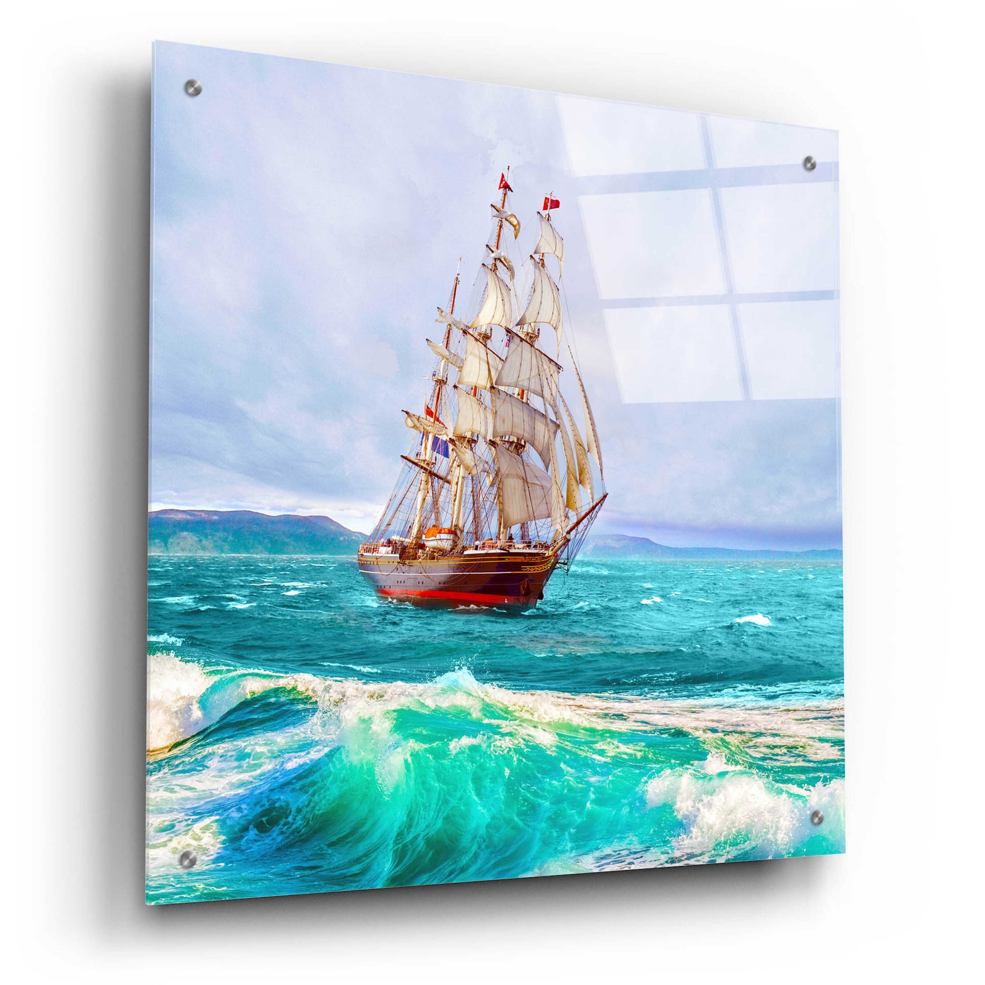 Epic Art 'Sailing The Ocean' by Ata Alishahi, Acrylic Glass Wall Art,24x24