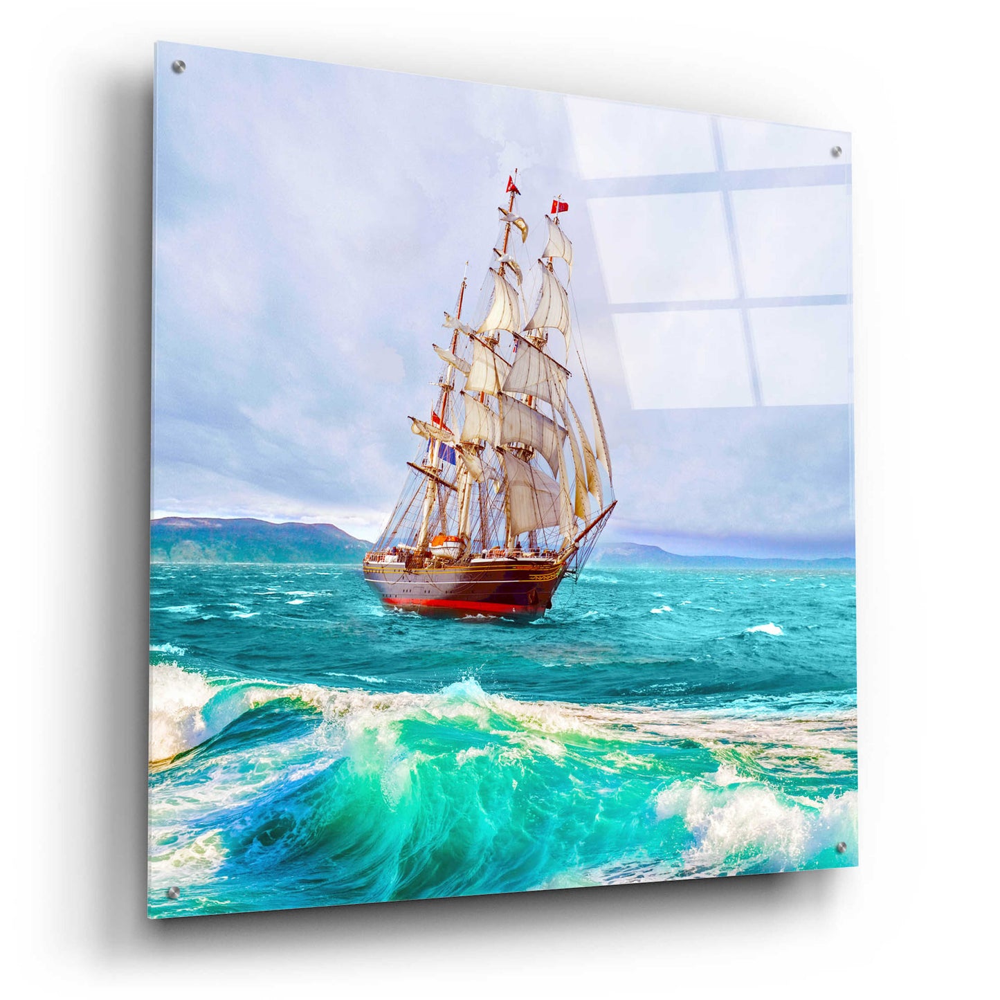 Epic Art 'Sailing The Ocean' by Ata Alishahi, Acrylic Glass Wall Art,36x36