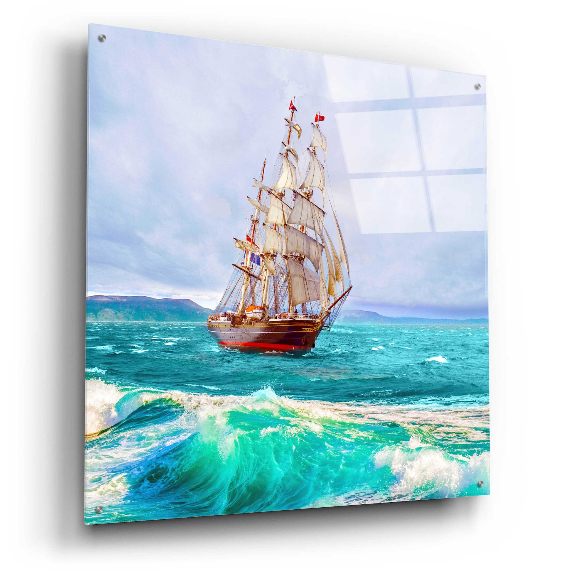 Epic Art 'Sailing The Ocean' by Ata Alishahi, Acrylic Glass Wall Art,36x36