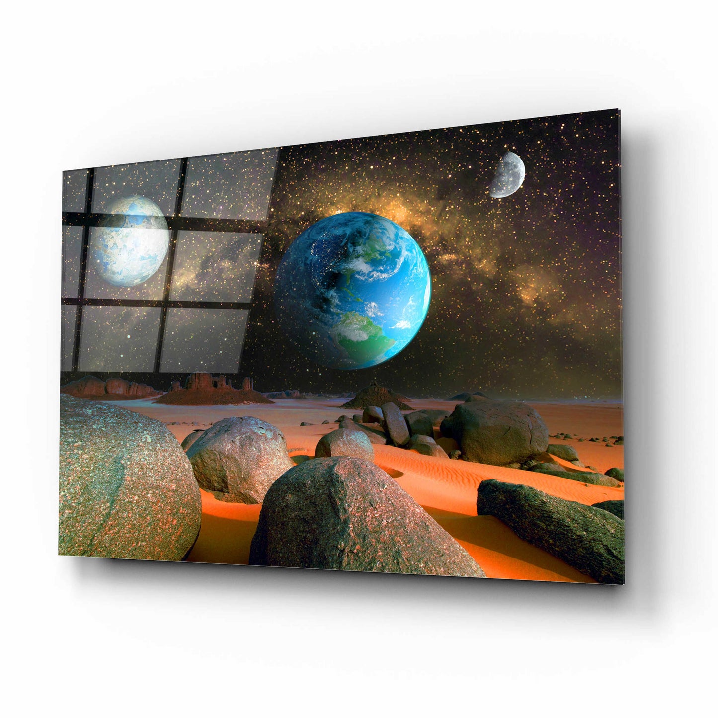 Epic Art 'Planets' by Ata Alishahi, Acrylic Glass Wall Art,16x12