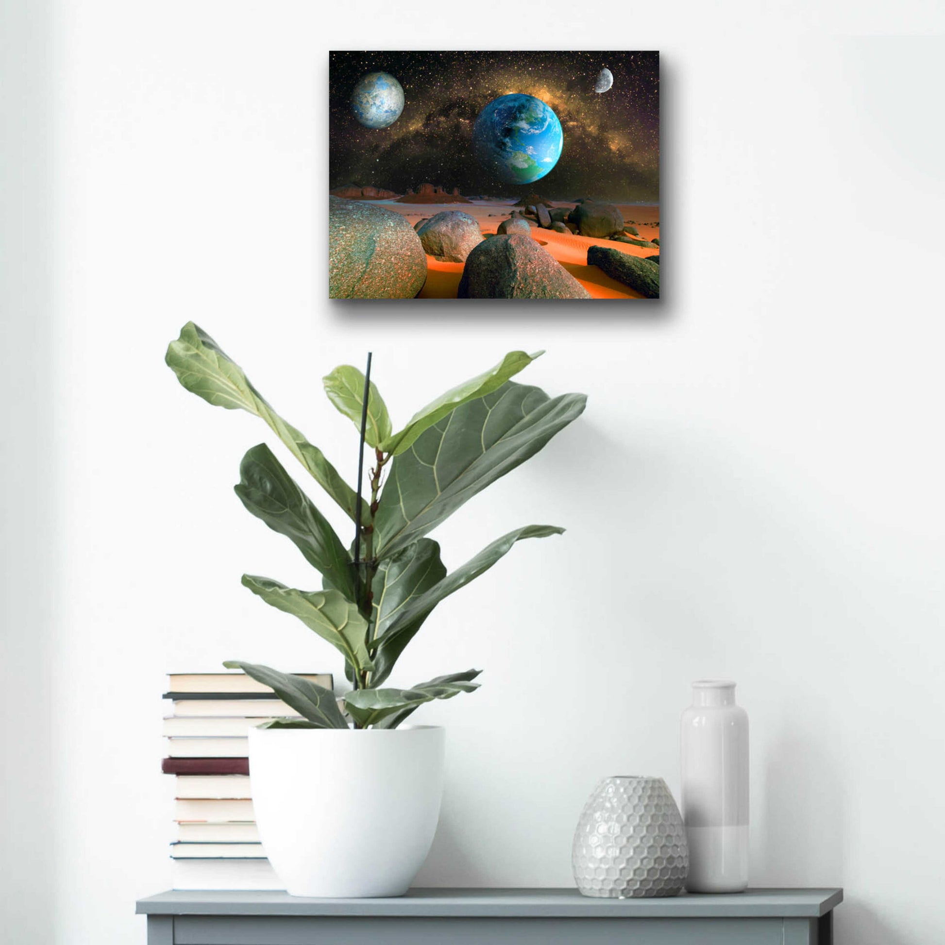 Epic Art 'Planets' by Ata Alishahi, Acrylic Glass Wall Art,16x12