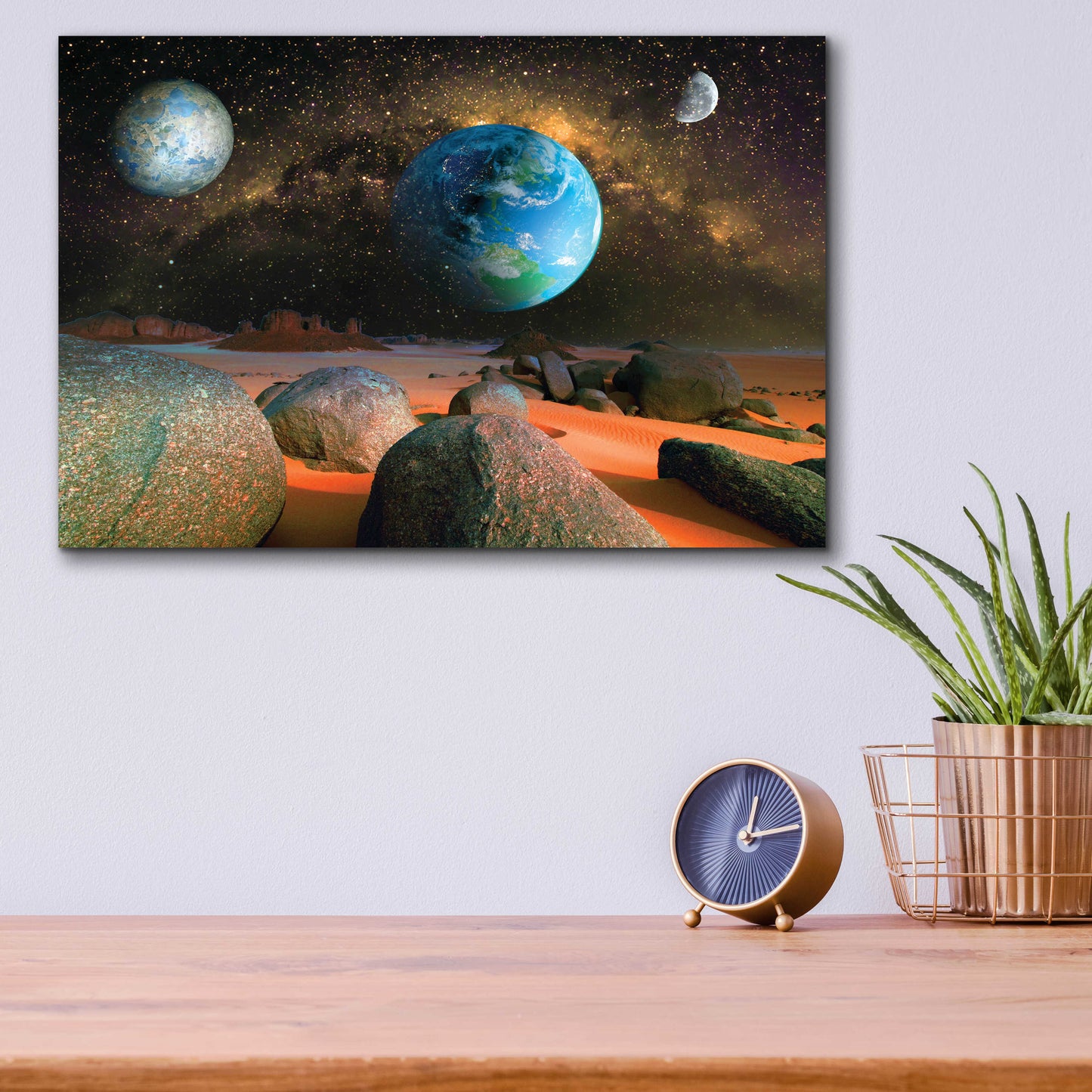 Epic Art 'Planets' by Ata Alishahi, Acrylic Glass Wall Art,16x12