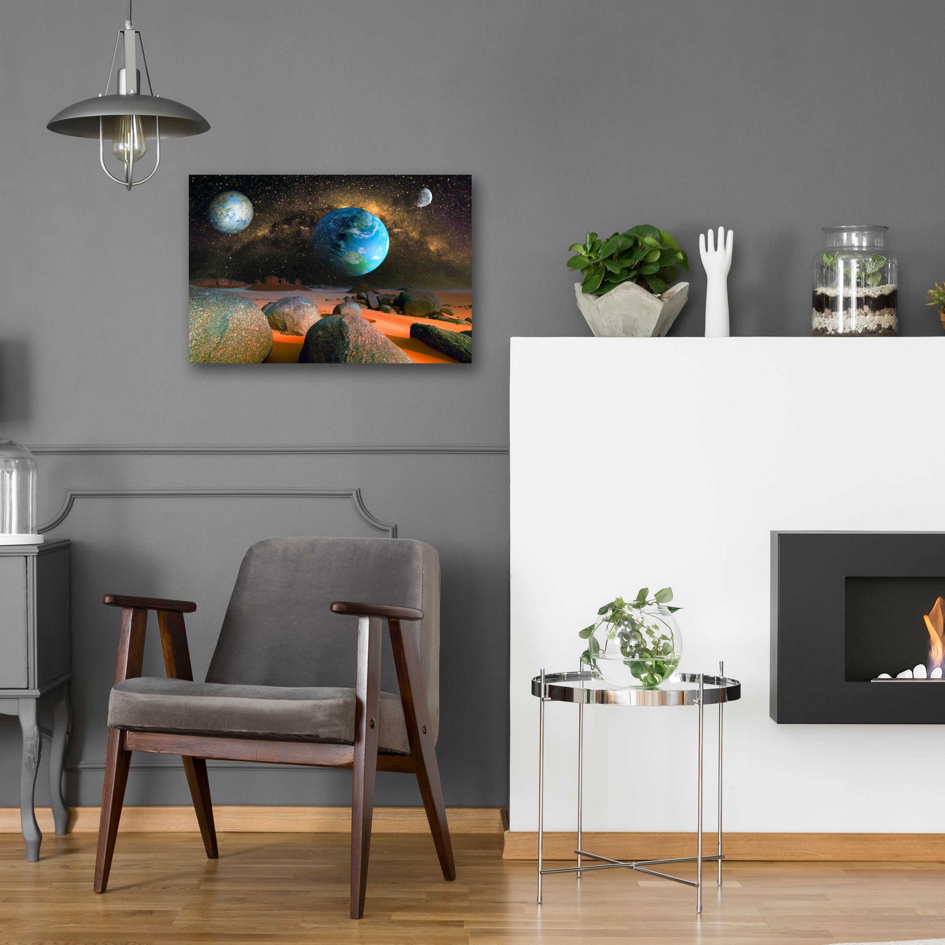 Epic Art 'Planets' by Ata Alishahi, Acrylic Glass Wall Art,24x16