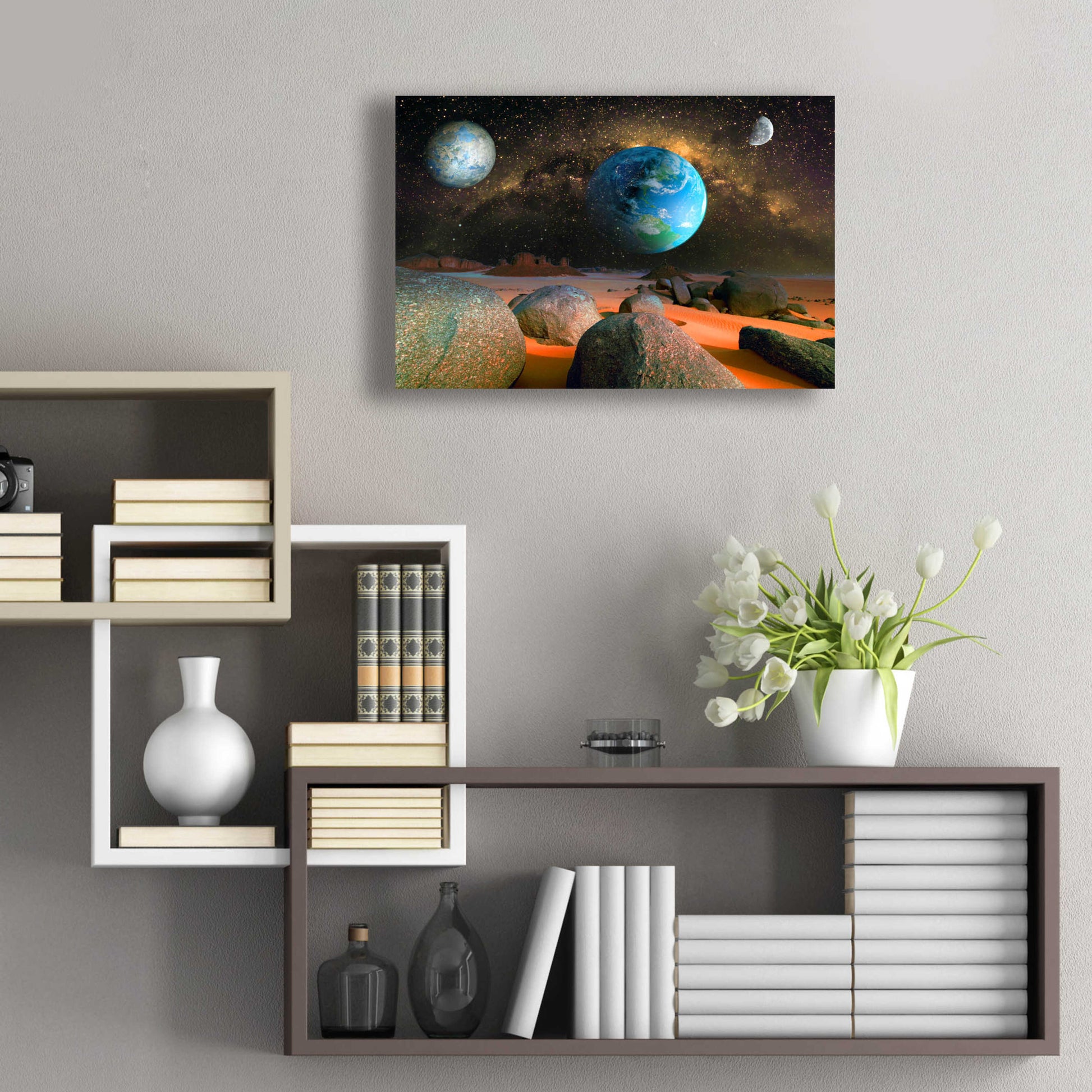 Epic Art 'Planets' by Ata Alishahi, Acrylic Glass Wall Art,24x16