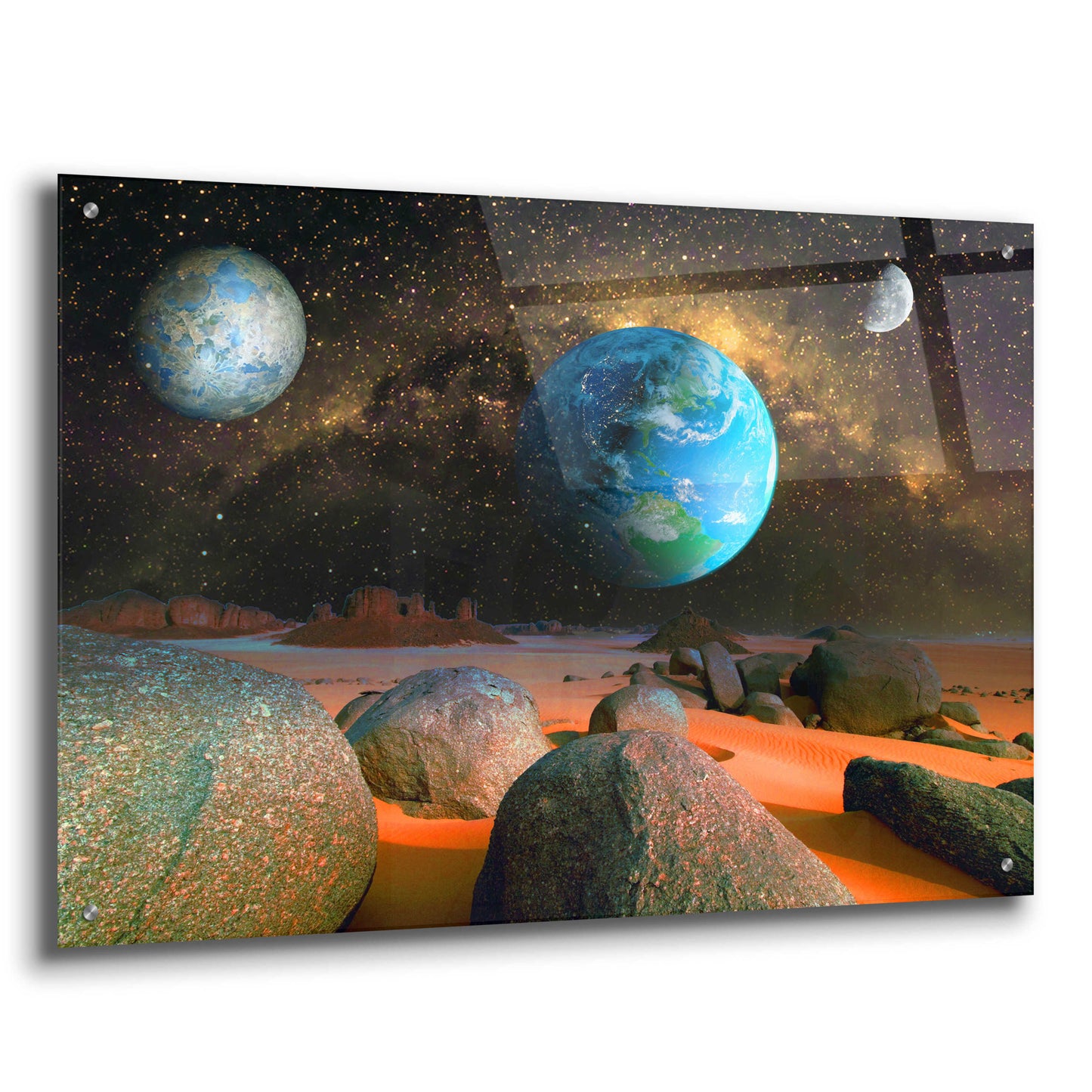 Epic Art 'Planets' by Ata Alishahi, Acrylic Glass Wall Art,36x24