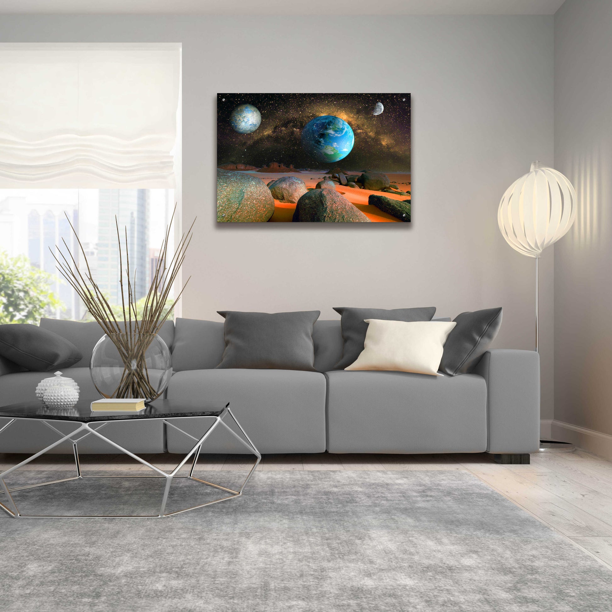 Epic Art 'Planets' by Ata Alishahi, Acrylic Glass Wall Art,36x24