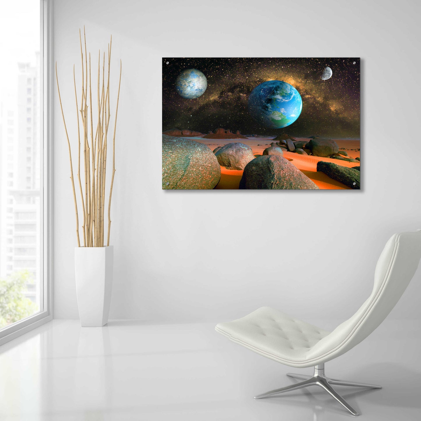 Epic Art 'Planets' by Ata Alishahi, Acrylic Glass Wall Art,36x24