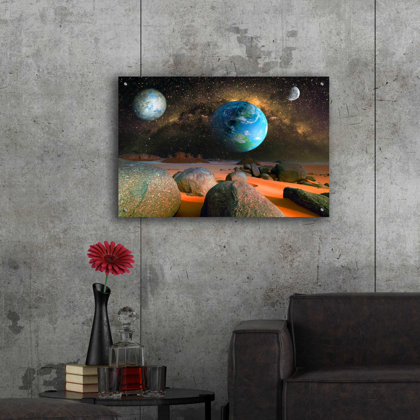 Epic Art 'Planets' by Ata Alishahi, Acrylic Glass Wall Art,36x24