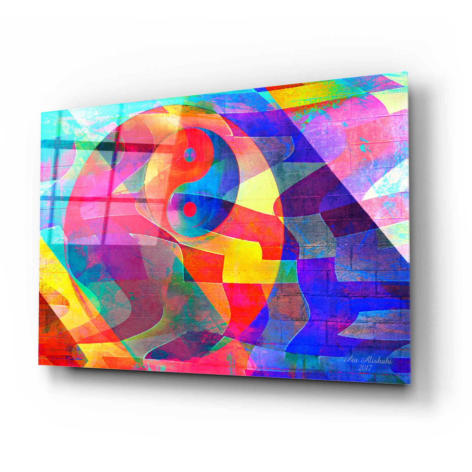 Epic Art 'Color Abstract 3' by Ata Alishahi, Acrylic Glass Wall Art,24x16