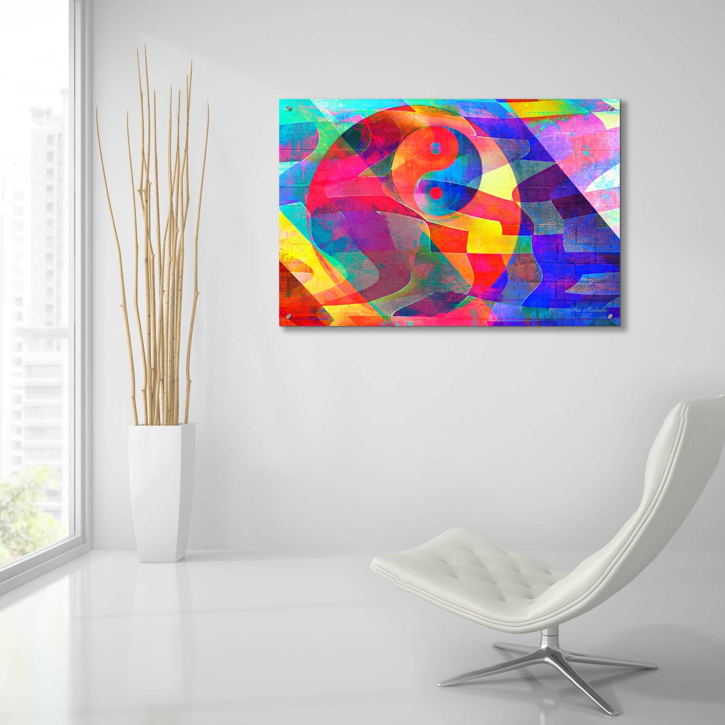 Epic Art 'Color Abstract 3' by Ata Alishahi, Acrylic Glass Wall Art,36x24