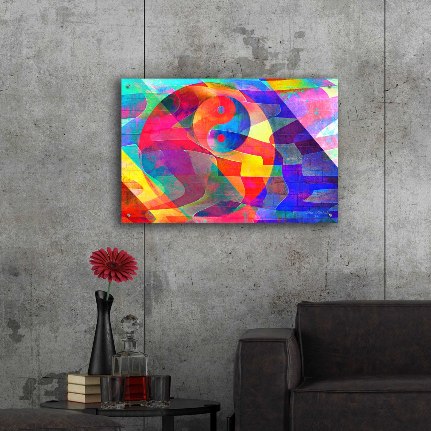 Epic Art 'Color Abstract 3' by Ata Alishahi, Acrylic Glass Wall Art,36x24