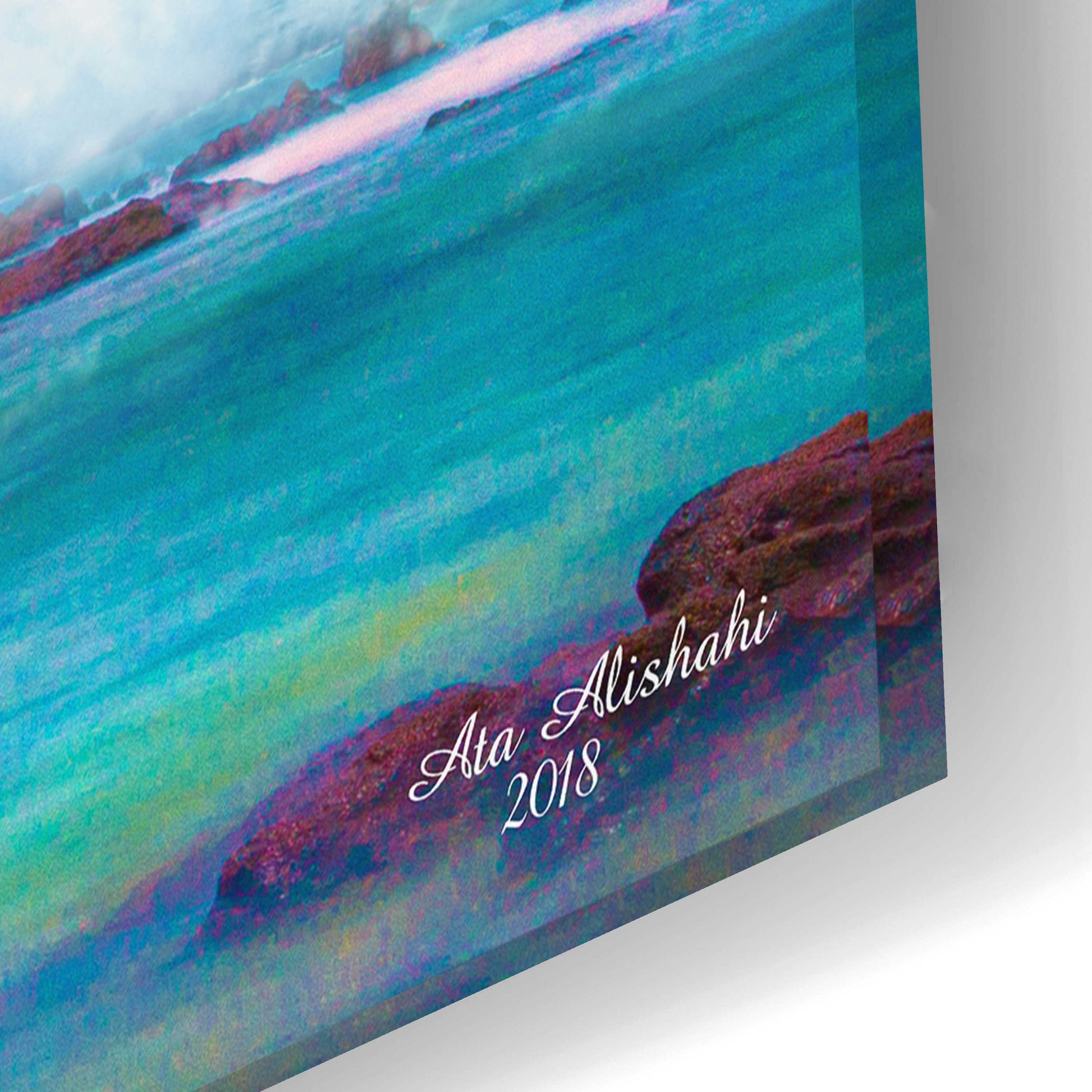 Epic Art 'Water And Sky' by Ata Alishahi, Acrylic Glass Wall Art,24x16