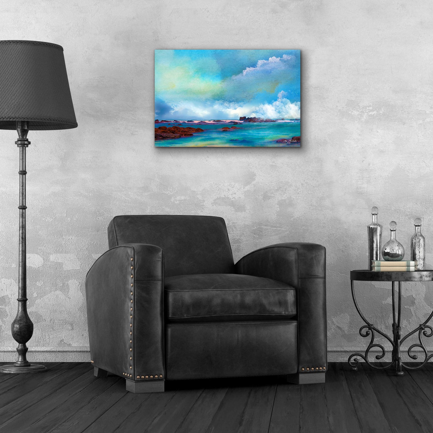 Epic Art 'Water And Sky' by Ata Alishahi, Acrylic Glass Wall Art,24x16