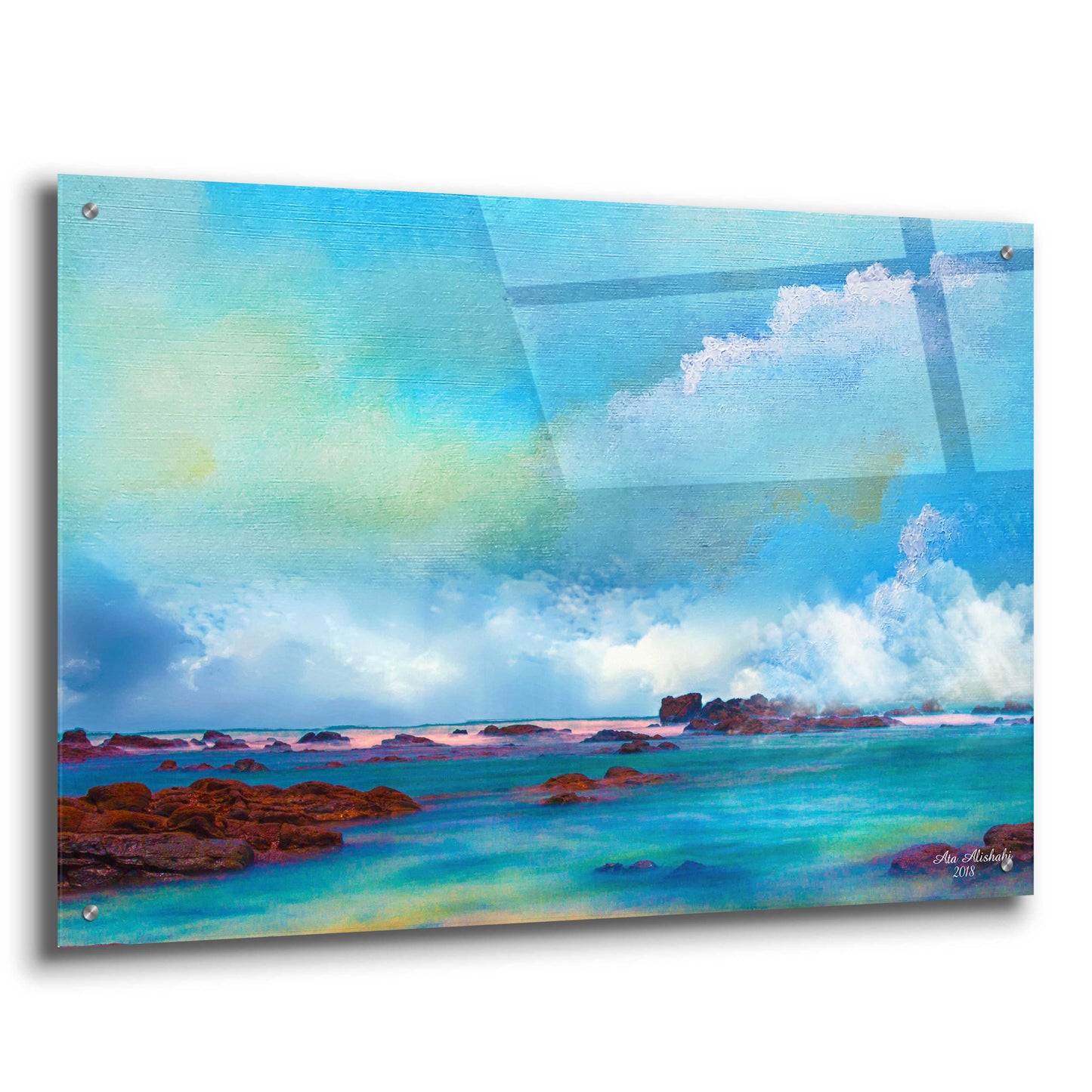 Epic Art 'Water And Sky' by Ata Alishahi, Acrylic Glass Wall Art,36x24