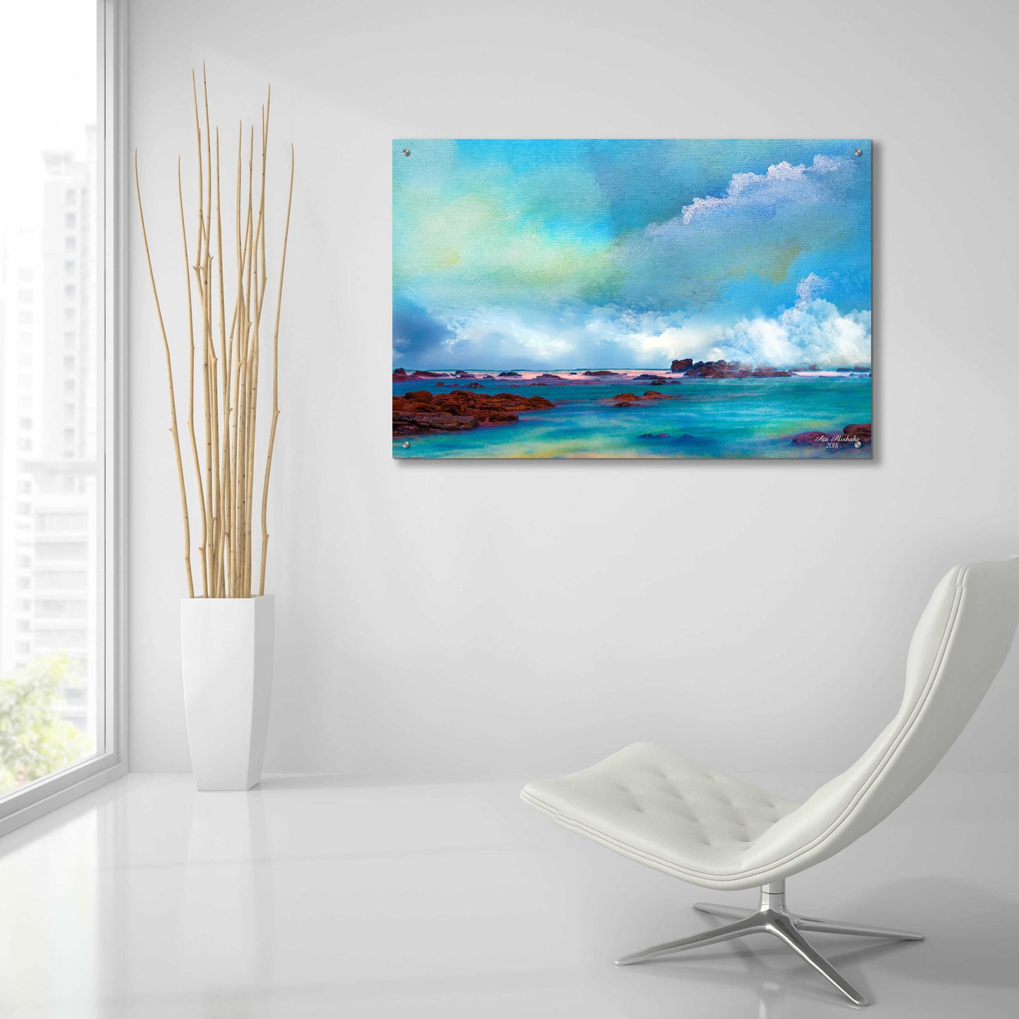 Epic Art 'Water And Sky' by Ata Alishahi, Acrylic Glass Wall Art,36x24