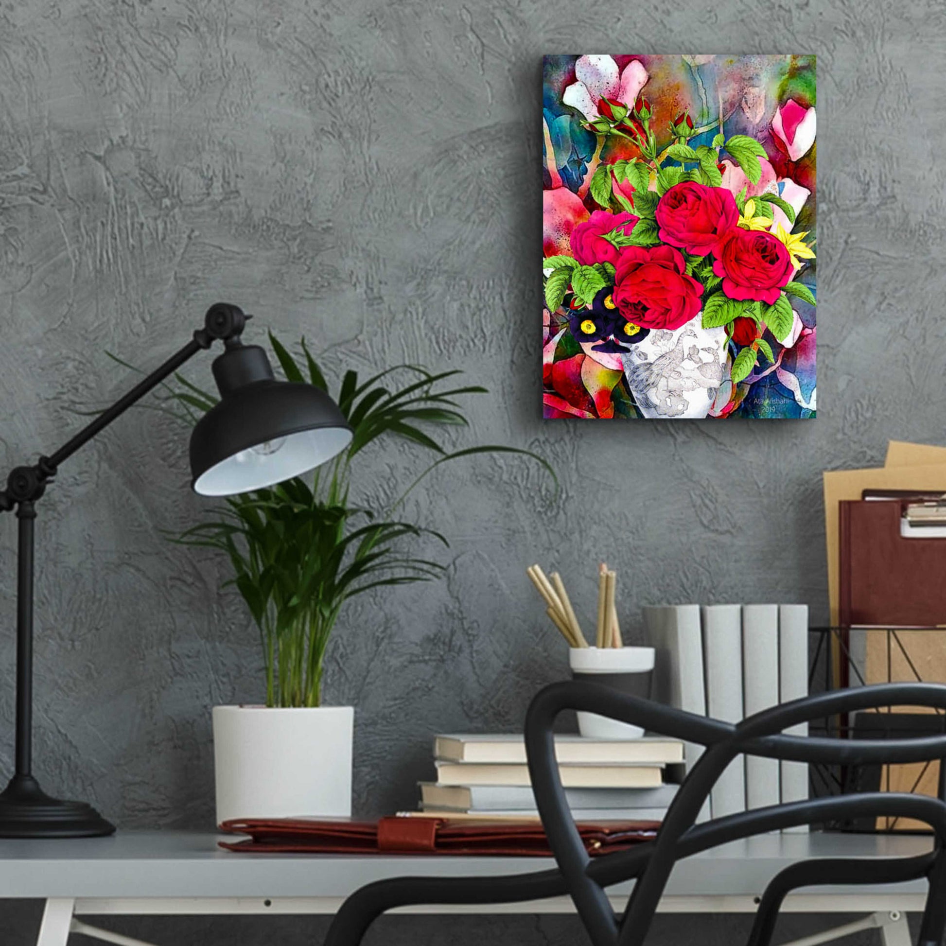 Epic Art 'Flowers P49' by Ata Alishahi, Acrylic Glass Wall Art,12x16