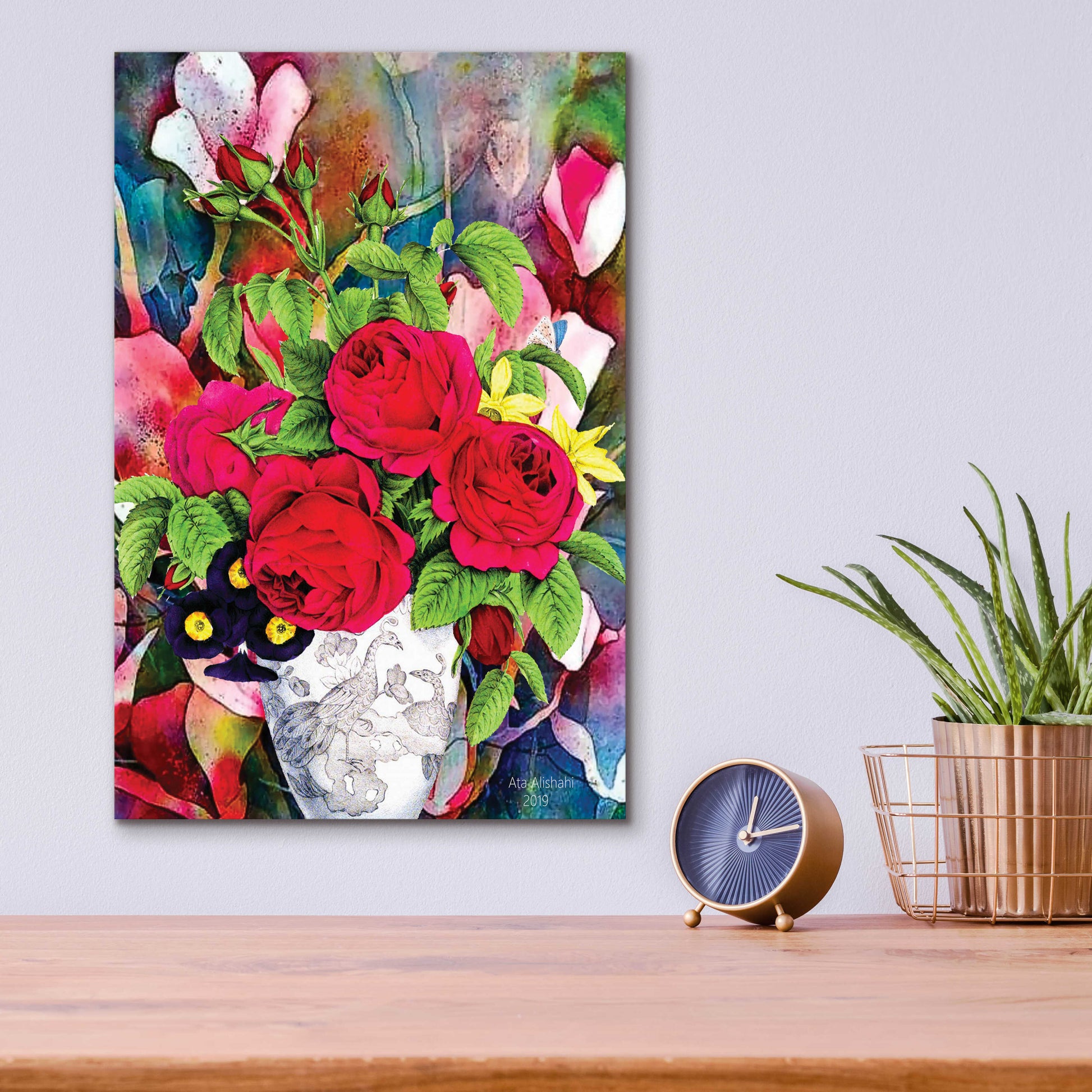 Epic Art 'Flowers P49' by Ata Alishahi, Acrylic Glass Wall Art,12x16