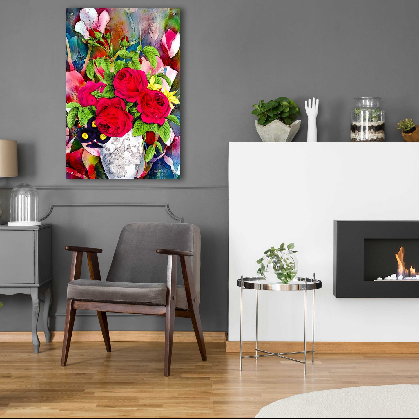 Epic Art 'Flowers P49' by Ata Alishahi, Acrylic Glass Wall Art,24x36