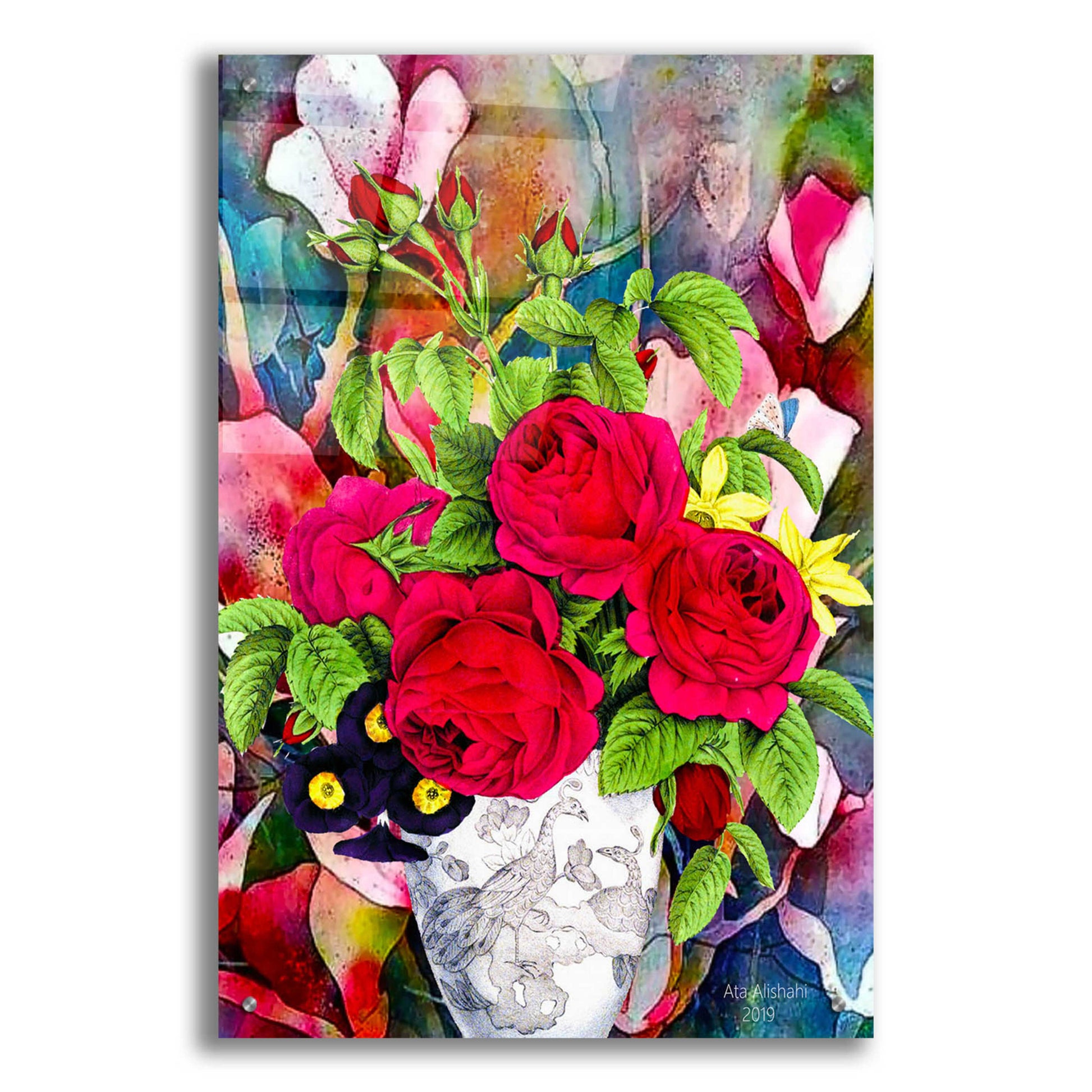 Epic Art 'Flowers P49' by Ata Alishahi, Acrylic Glass Wall Art,24x36