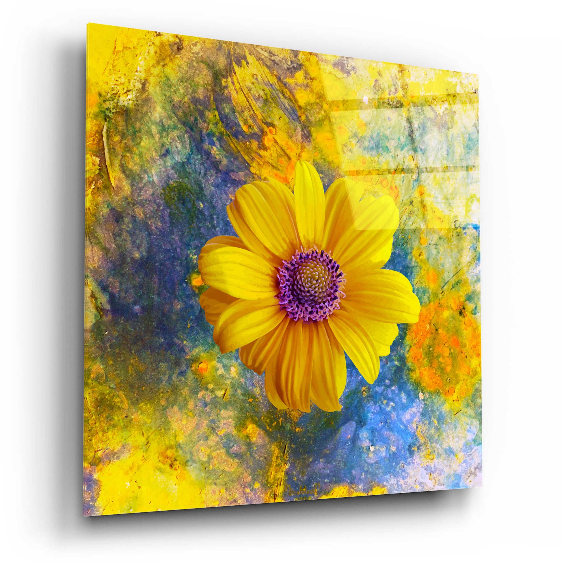 Epic Art 'Yellow Is Nice' by Ata Alishahi, Acrylic Glass Wall Art,12x12