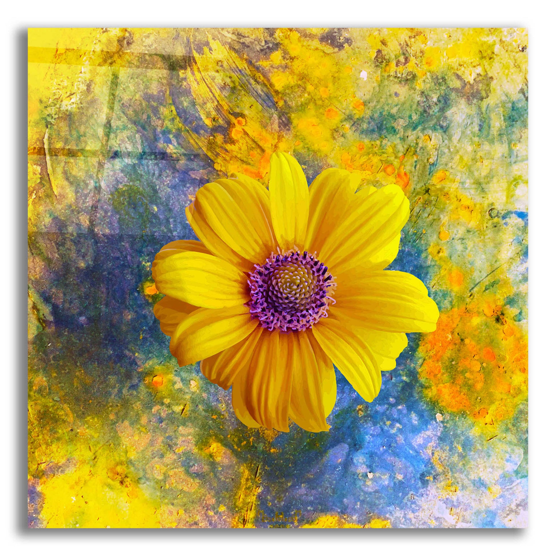 Epic Art 'Yellow Is Nice' by Ata Alishahi, Acrylic Glass Wall Art,12x12