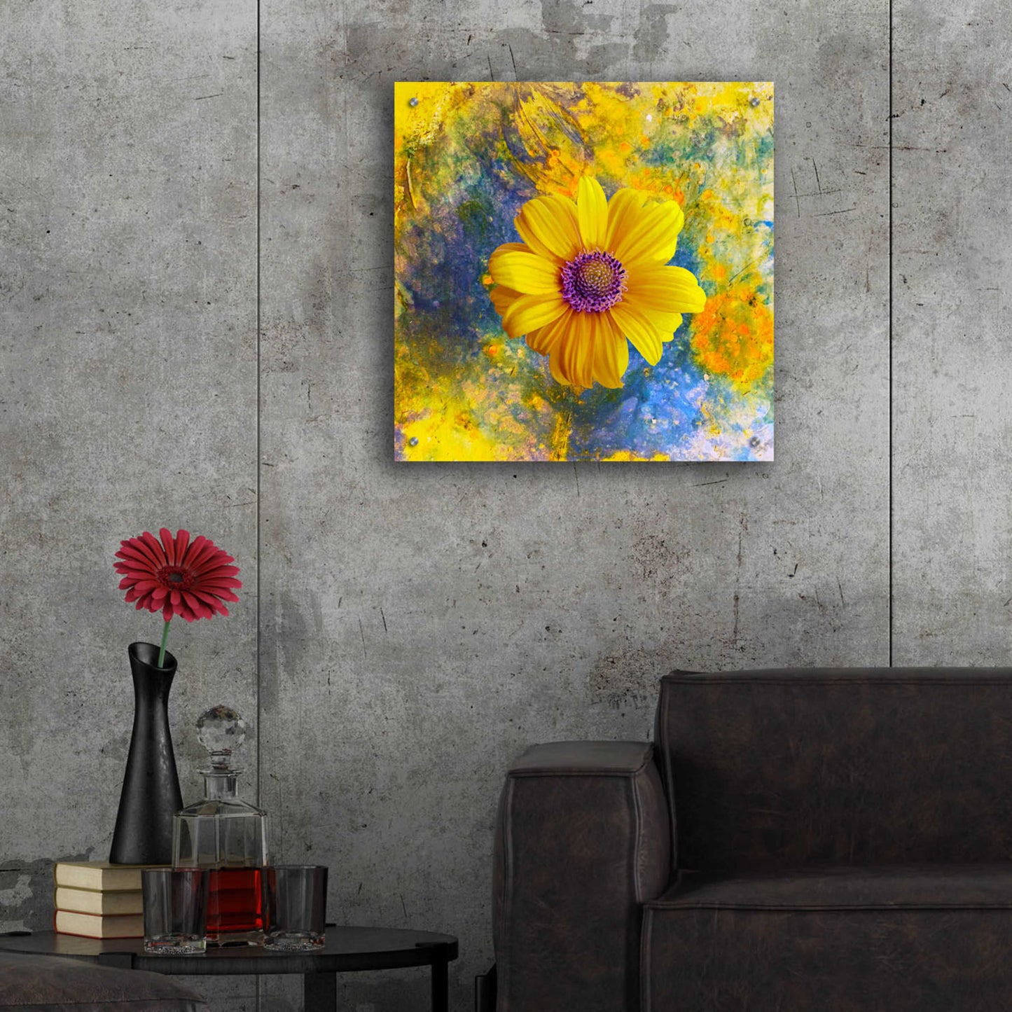 Epic Art 'Yellow Is Nice' by Ata Alishahi, Acrylic Glass Wall Art,24x24